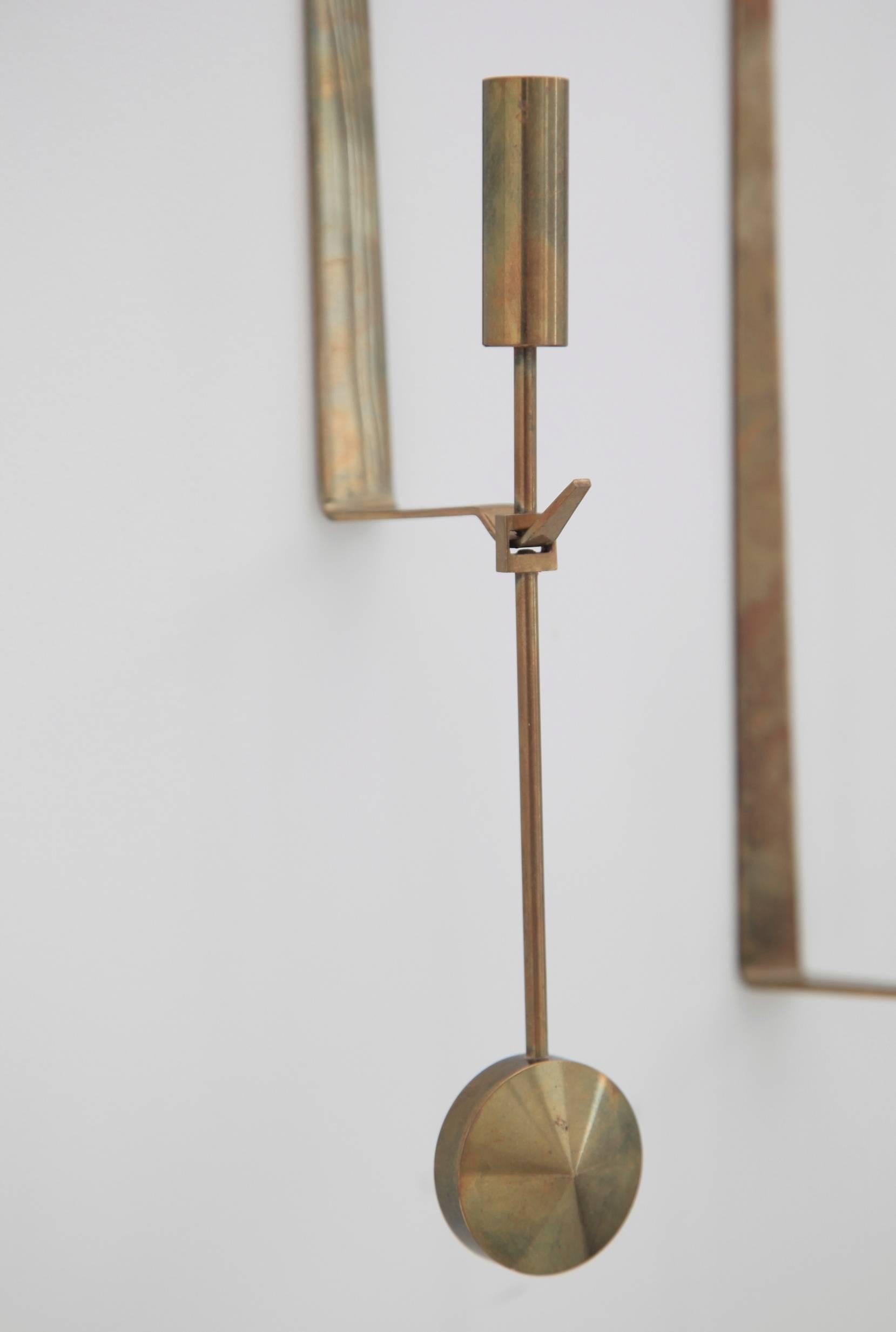 Wall Candleholders by Pierre Forssell, Skultuna, Sweden, 1950s In Good Condition In London, GB