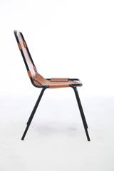 Ensemble de six chaises « Les Arcs » en cuir cognac