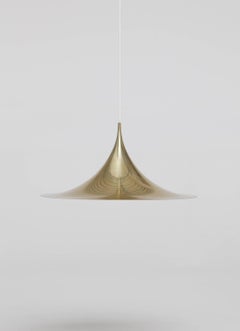 Fog and Mørup Large Brass Semi Pendel Pendant Lamp, Denmark, 1960s
