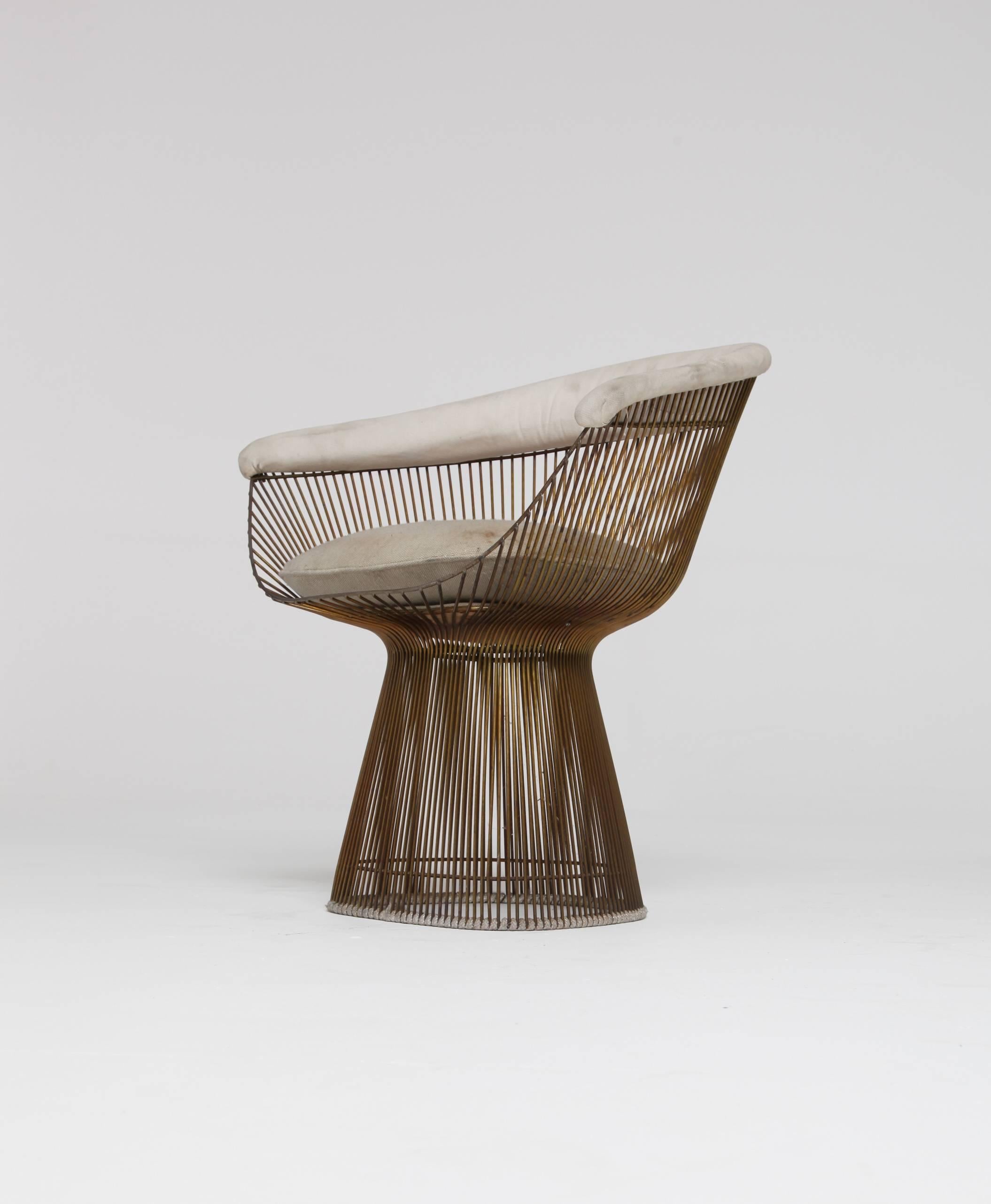American Warren Platner Bronze Lounge Chair