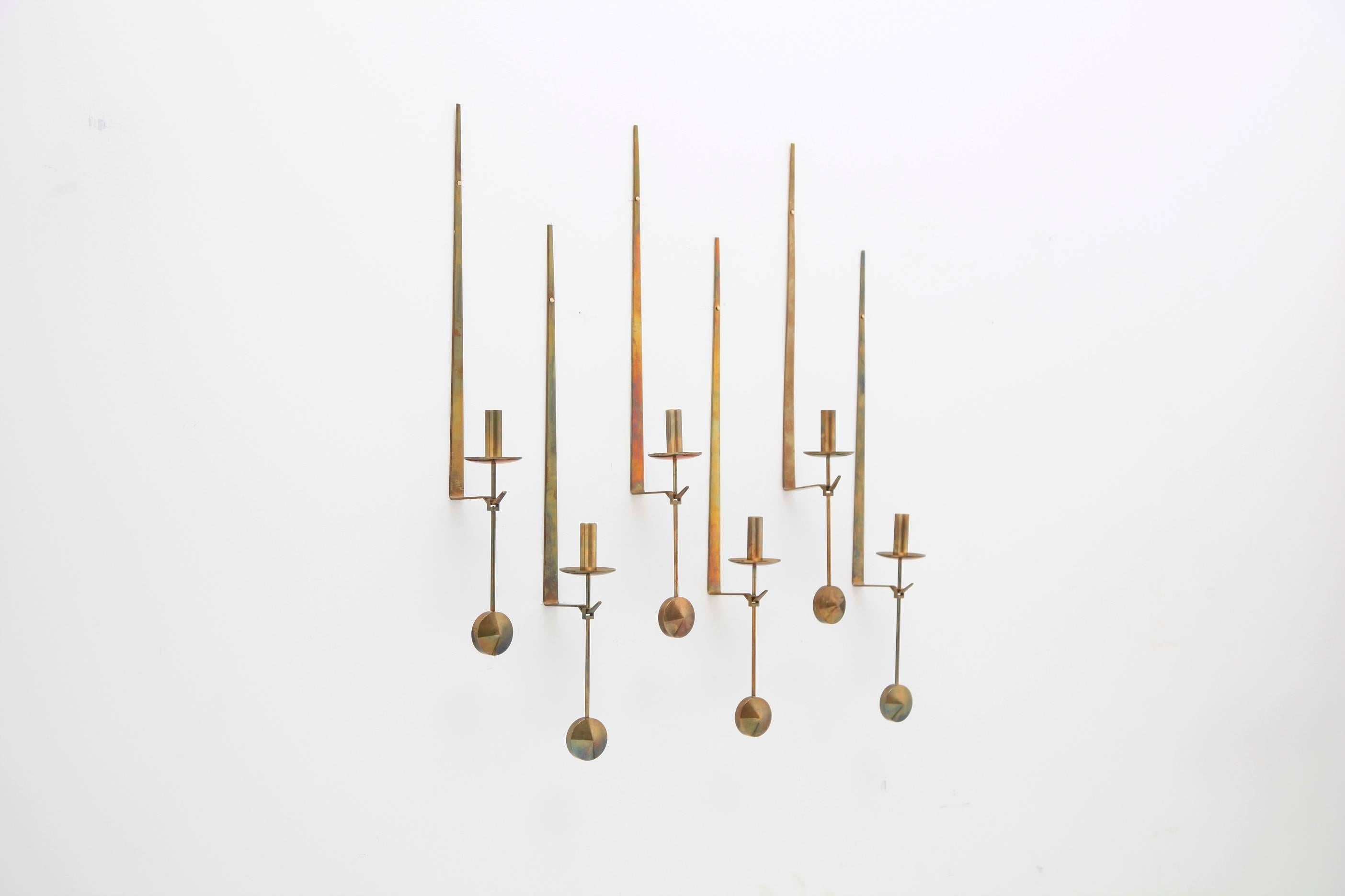 Wall Candleholders by Pierre Forssell, Skultuna, Sweden, 1950s (Skandinavische Moderne)