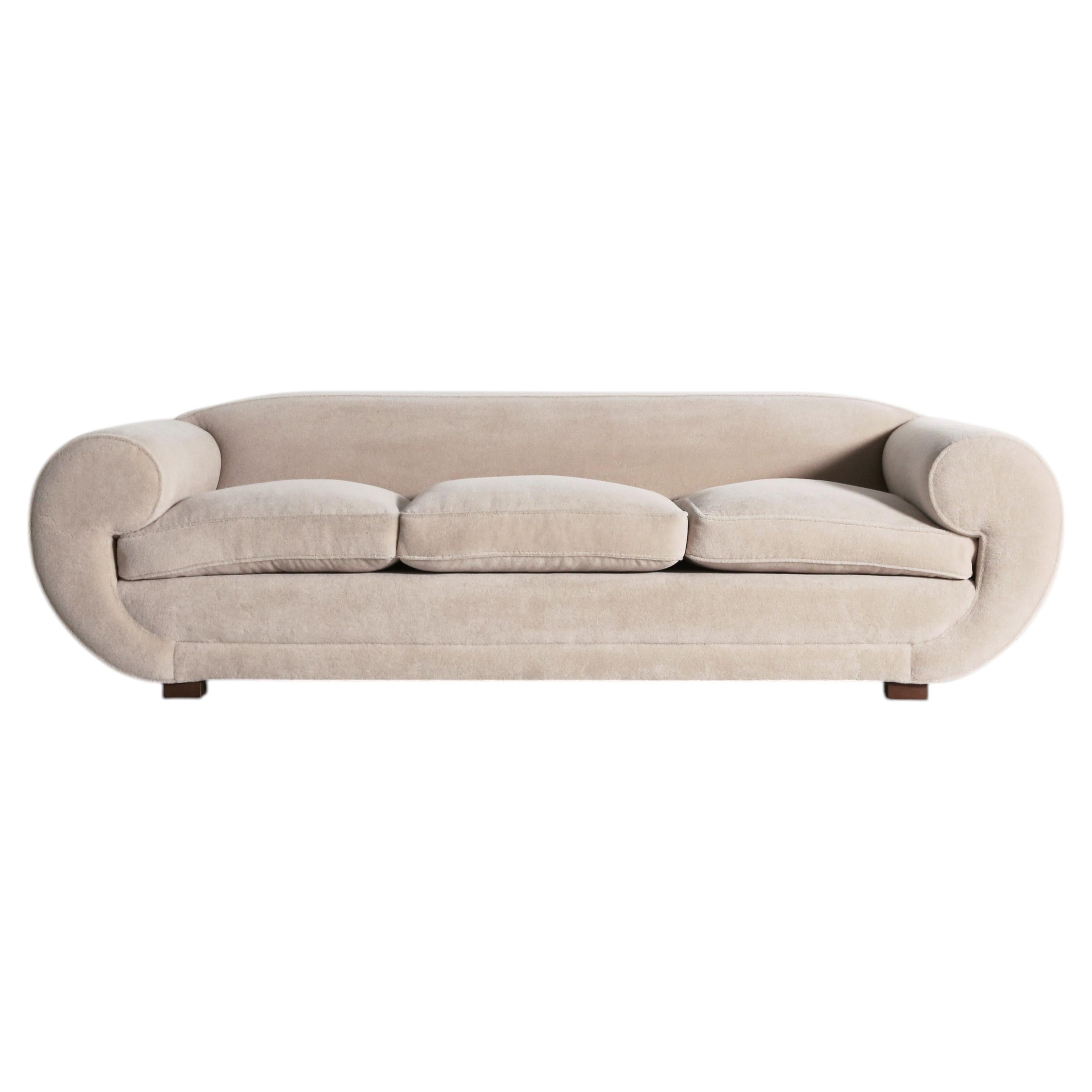 Elegant Sofa Upholstered in Pure Alpaca