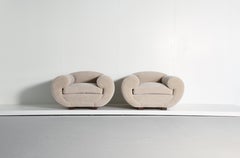 Pair of Armchairs, Upholstered in Pure Alpaca