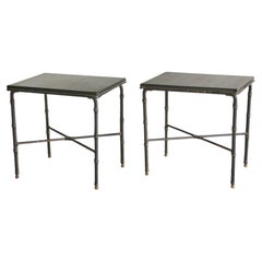 Rare Pair of Side Tables attributed to Jacques Adnet, France