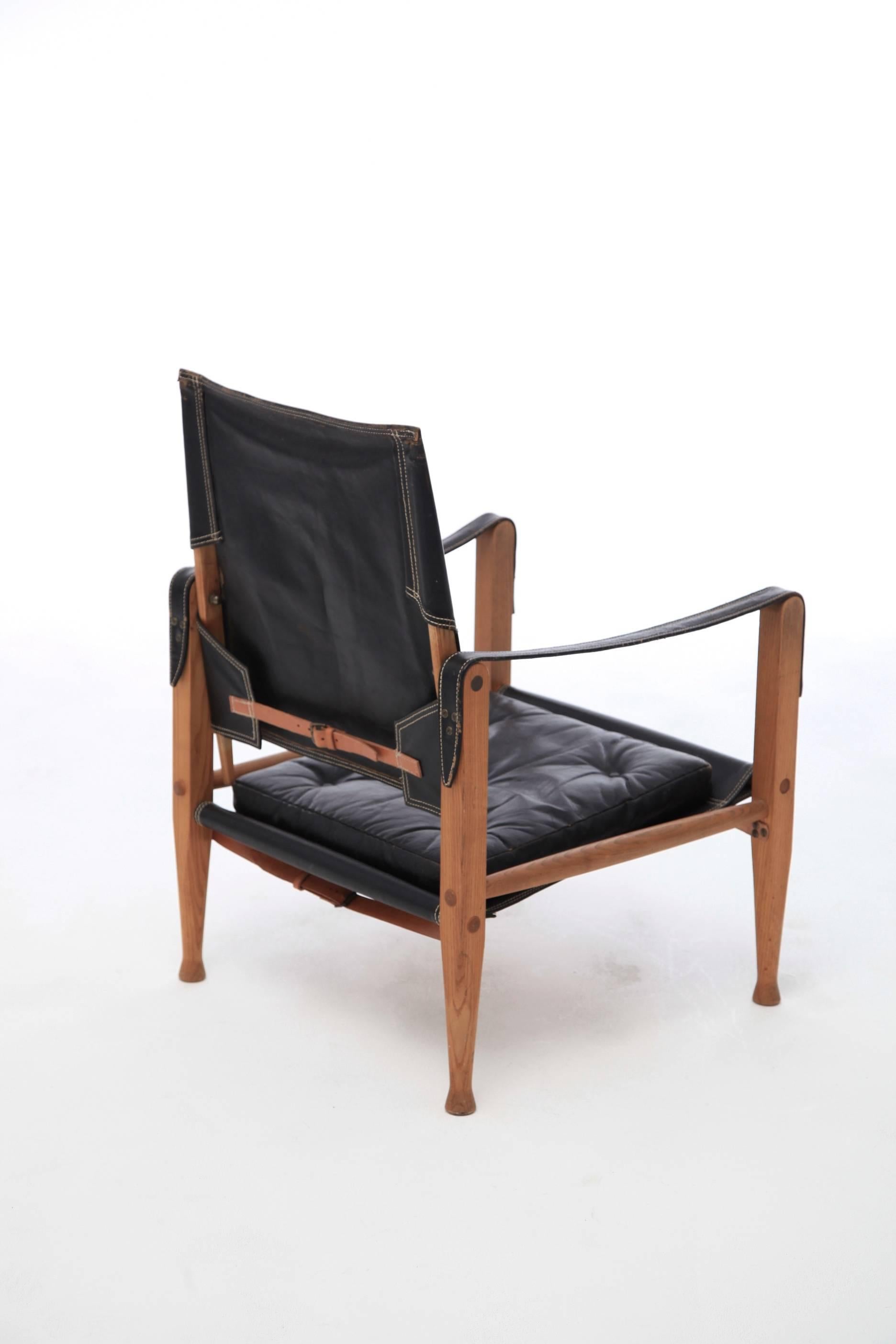 Scandinavian Modern Kaare Klint Safari Campaign Chair, Designed in 1933 for Rud. Rasmussen