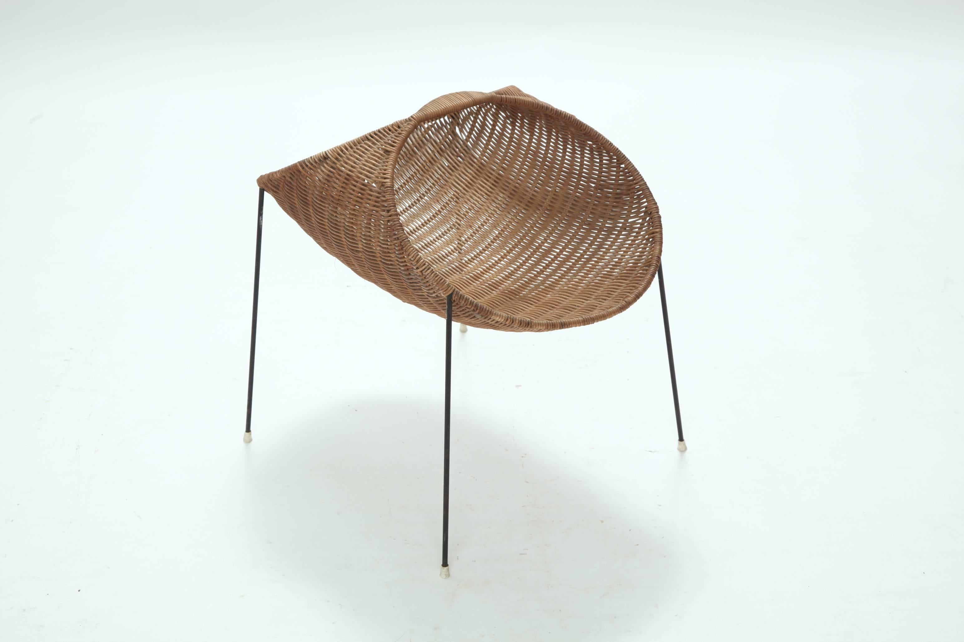 20th Century Cane Magazine Rack, attributed to Franco Campo, Carlo Graffi, 1950s, Italy 