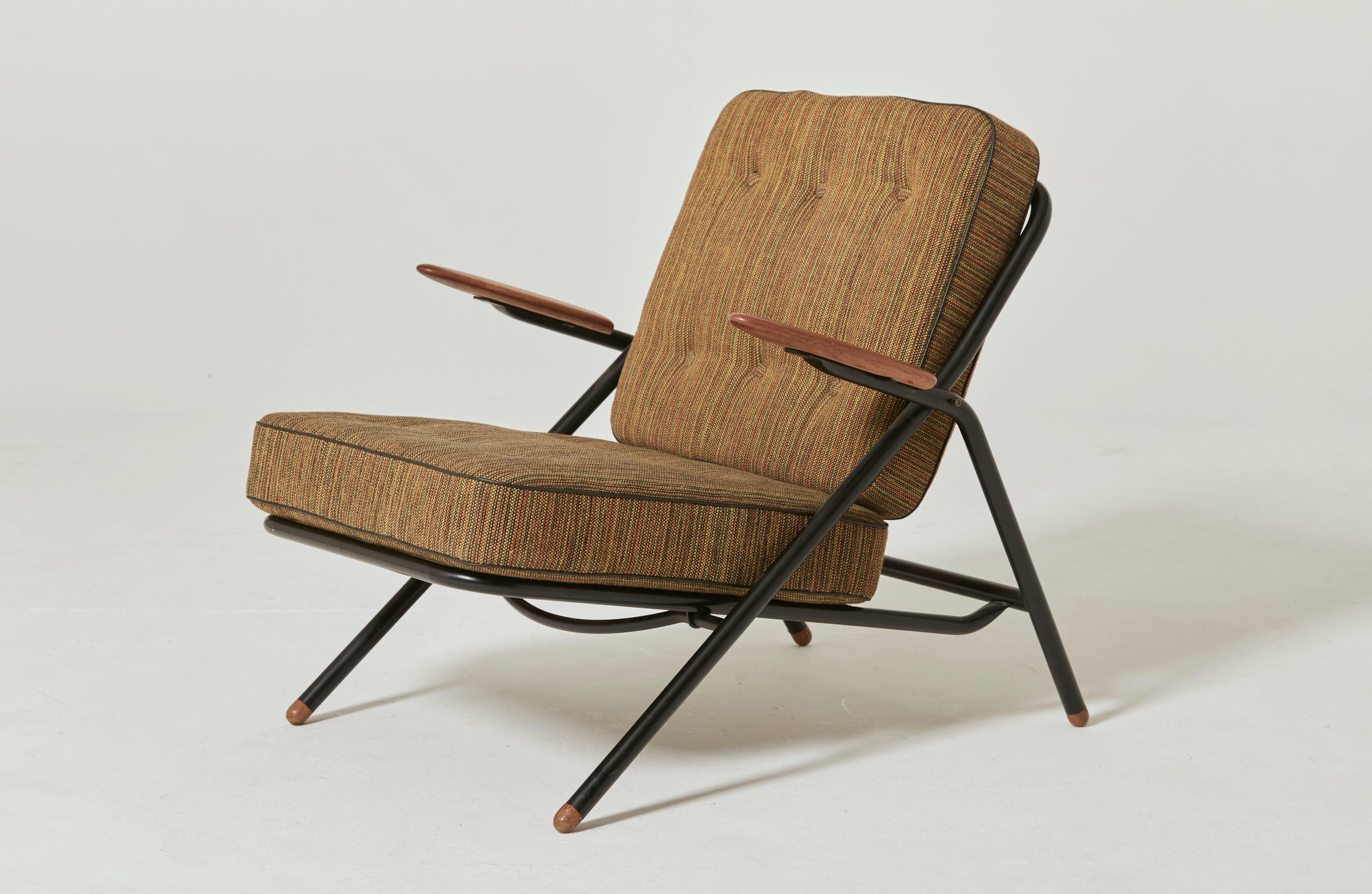 Metal Rare Hans Wegner GE215 Sawbuck Chair, Denmark, 1950s