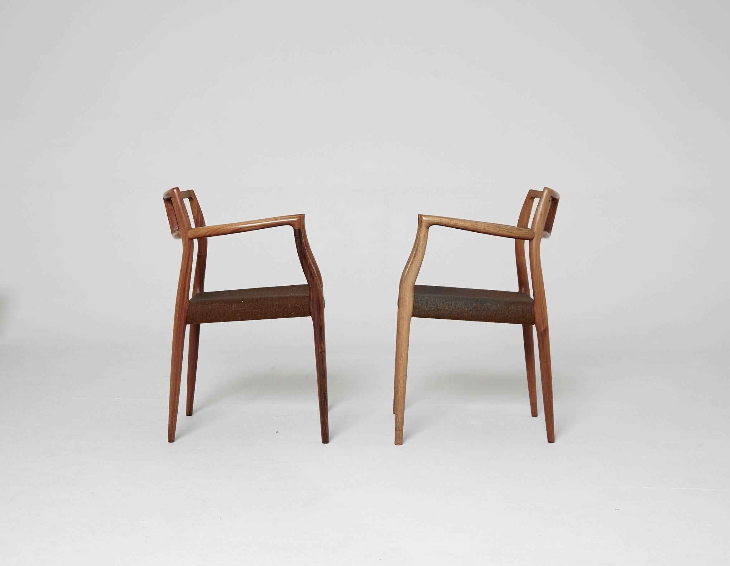 Set of Eight Rosewood Niels O. Møller Model 64/79 Dining Chairs, Denmark, 1960s In Excellent Condition In London, GB