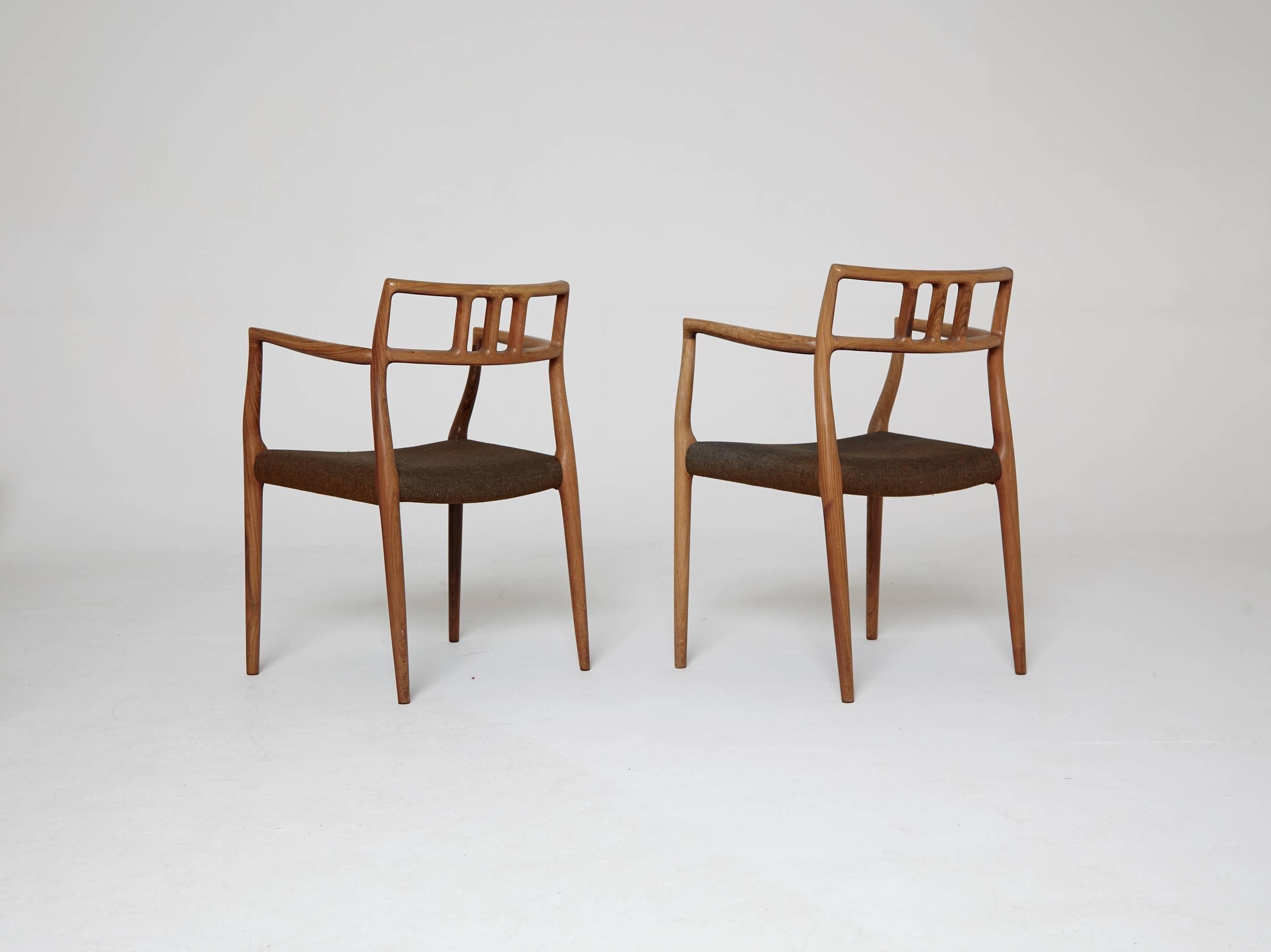 Mid-Century Modern Set of Eight Rosewood Niels O. Møller Model 64/79 Dining Chairs, Denmark, 1960s