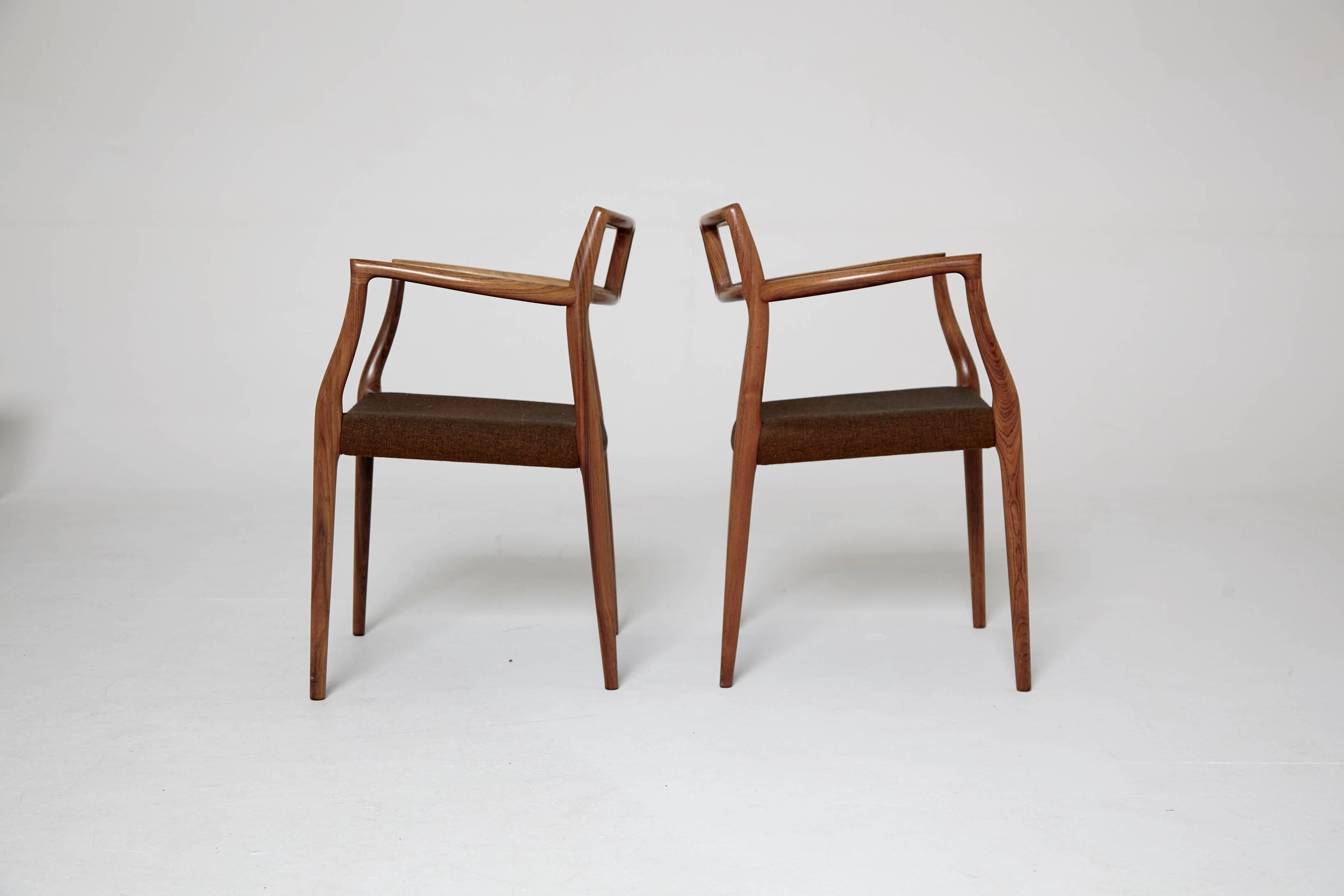Danish Set of Eight Rosewood Niels O. Møller Model 64/79 Dining Chairs, Denmark, 1960s