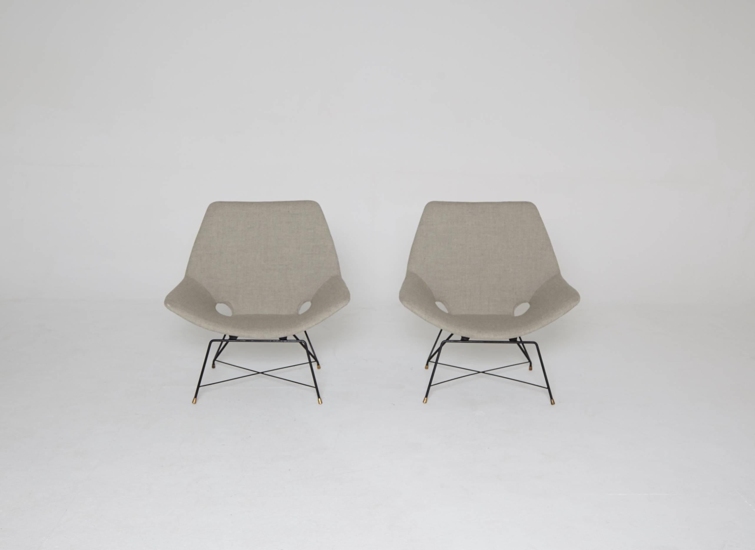 Mid-Century Modern Augusto Bozzi Kosmos Chairs for Saporiti Italia, 1954
