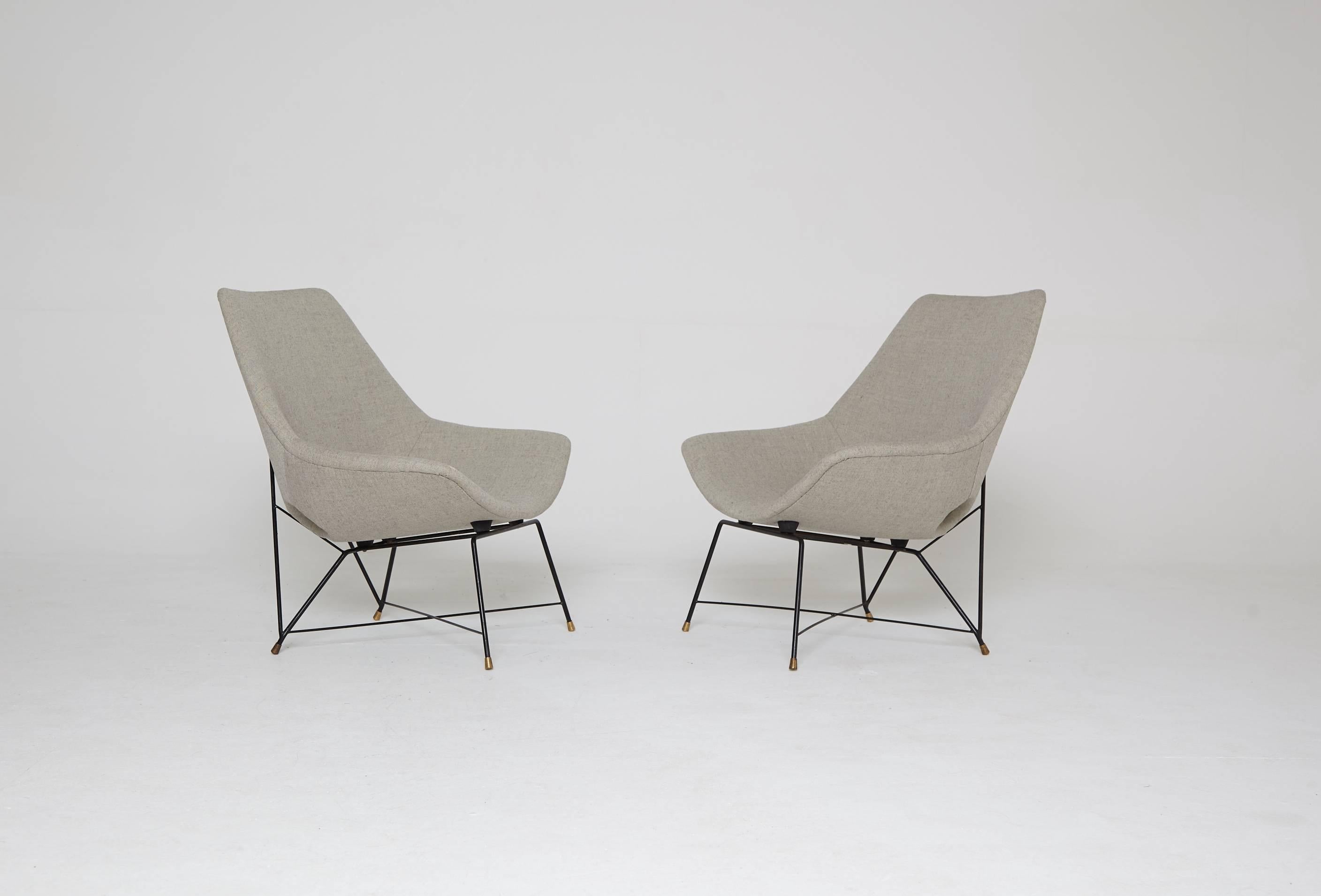 Augusto Bozzi Kosmos Chairs for Saporiti Italia, 1954 In Good Condition In London, GB
