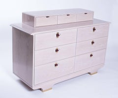 Kyoto Dresser, Whitewashed White Oak, Leather and Brass Detailing