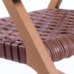 Giacomo Rocking Chair in Oak with Woven Leather Seat