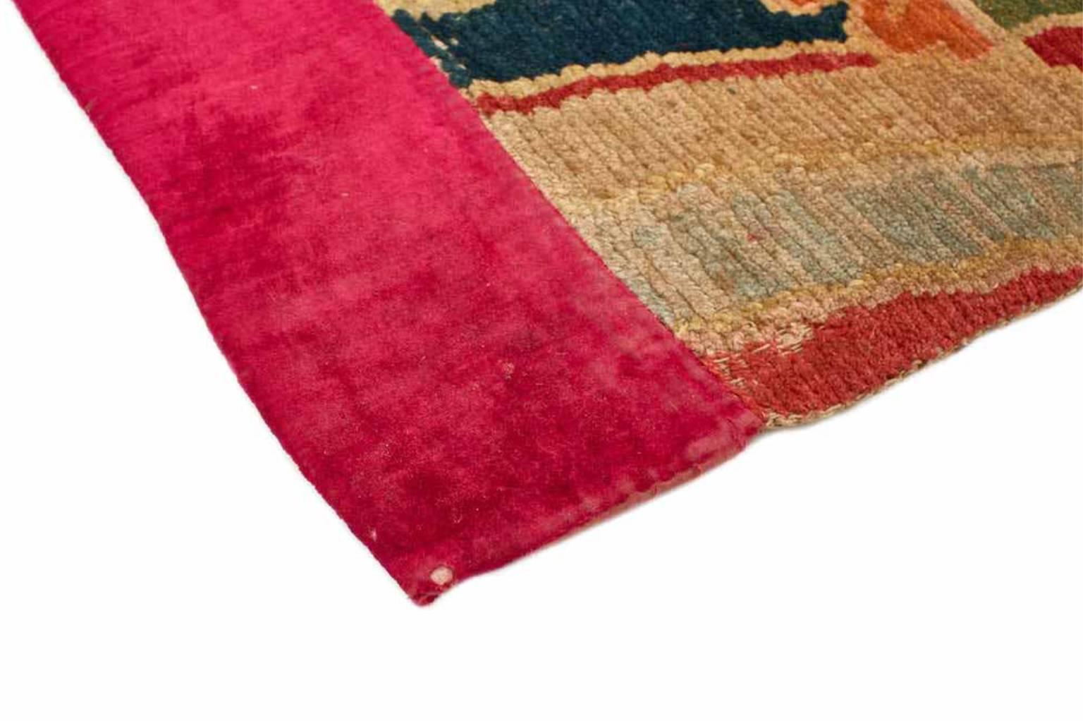 20th Century Vintage Tibetan Wool Rug For Sale