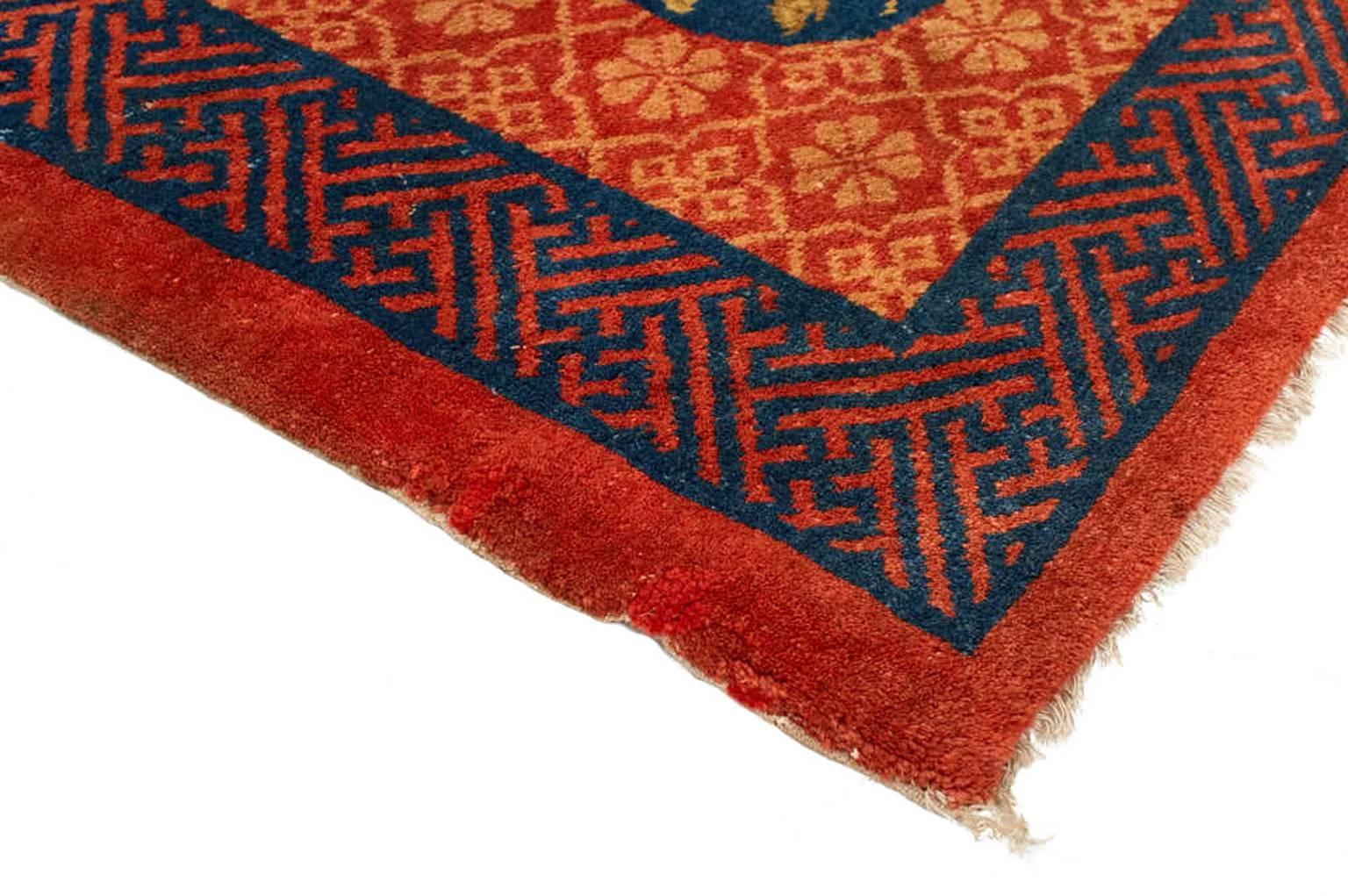Tibetan Vintage Pao Tu Wool Rug For Sale