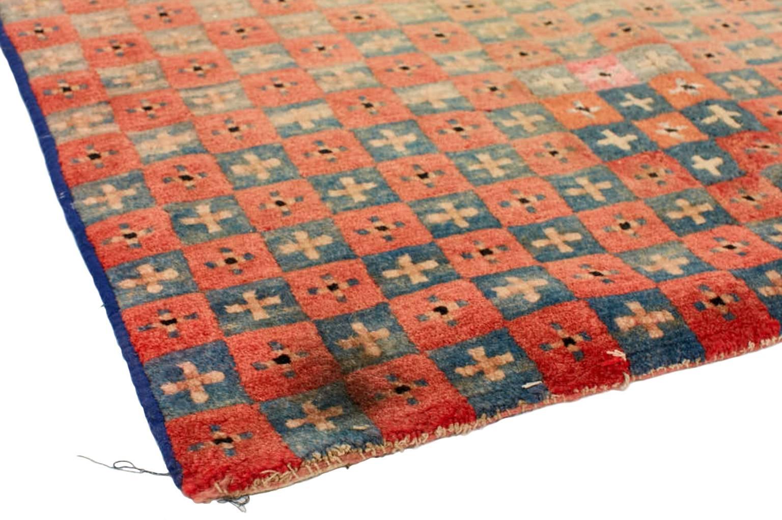 Mid-Century Modern Vintage Tibetan Wool Rug