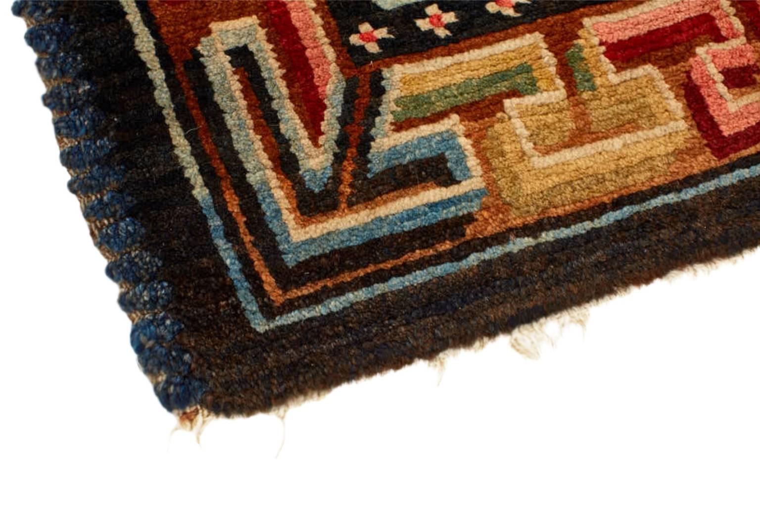 Vintage Tibetan Wool Rug In Good Condition In New York, NY