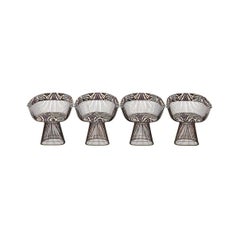 Set of Four Vintage Warren Platner, Bronze Dining Chairs, USA, 1960s