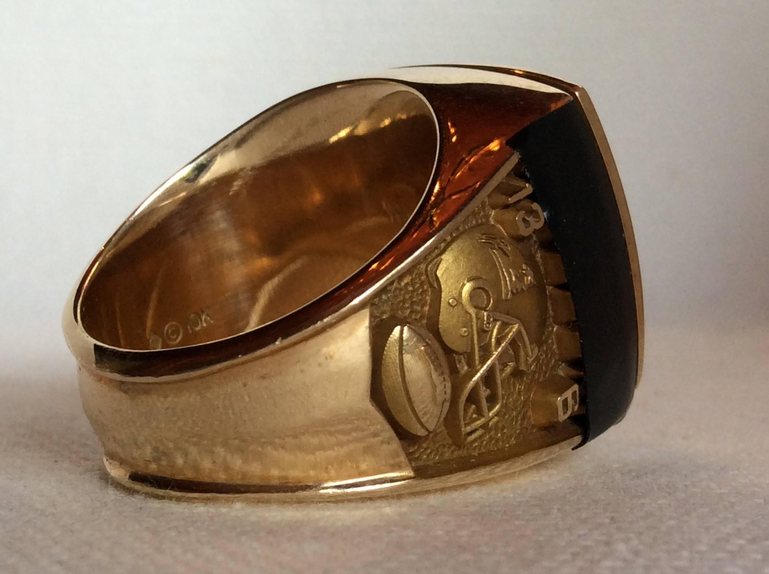 Gold 1996 New England Patriots AFC Championship Staff Ring, All Real Diamond NFL gold For Sale