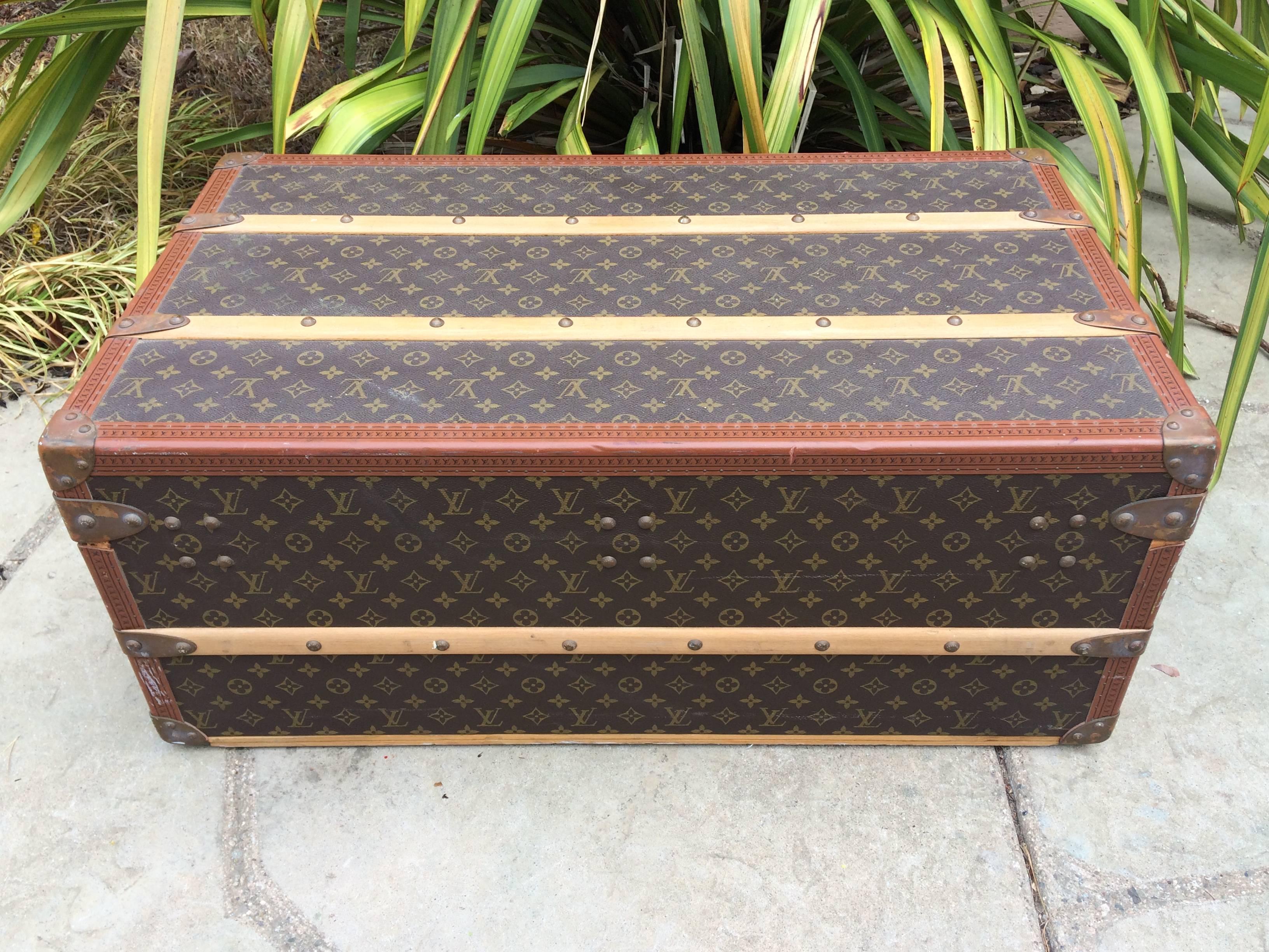 Louis Vuitton Antique Monogram Cabin Steamer Trunk Goyard Purse bag suitcase  In Excellent Condition For Sale In Carmel-by-the-sea, CA