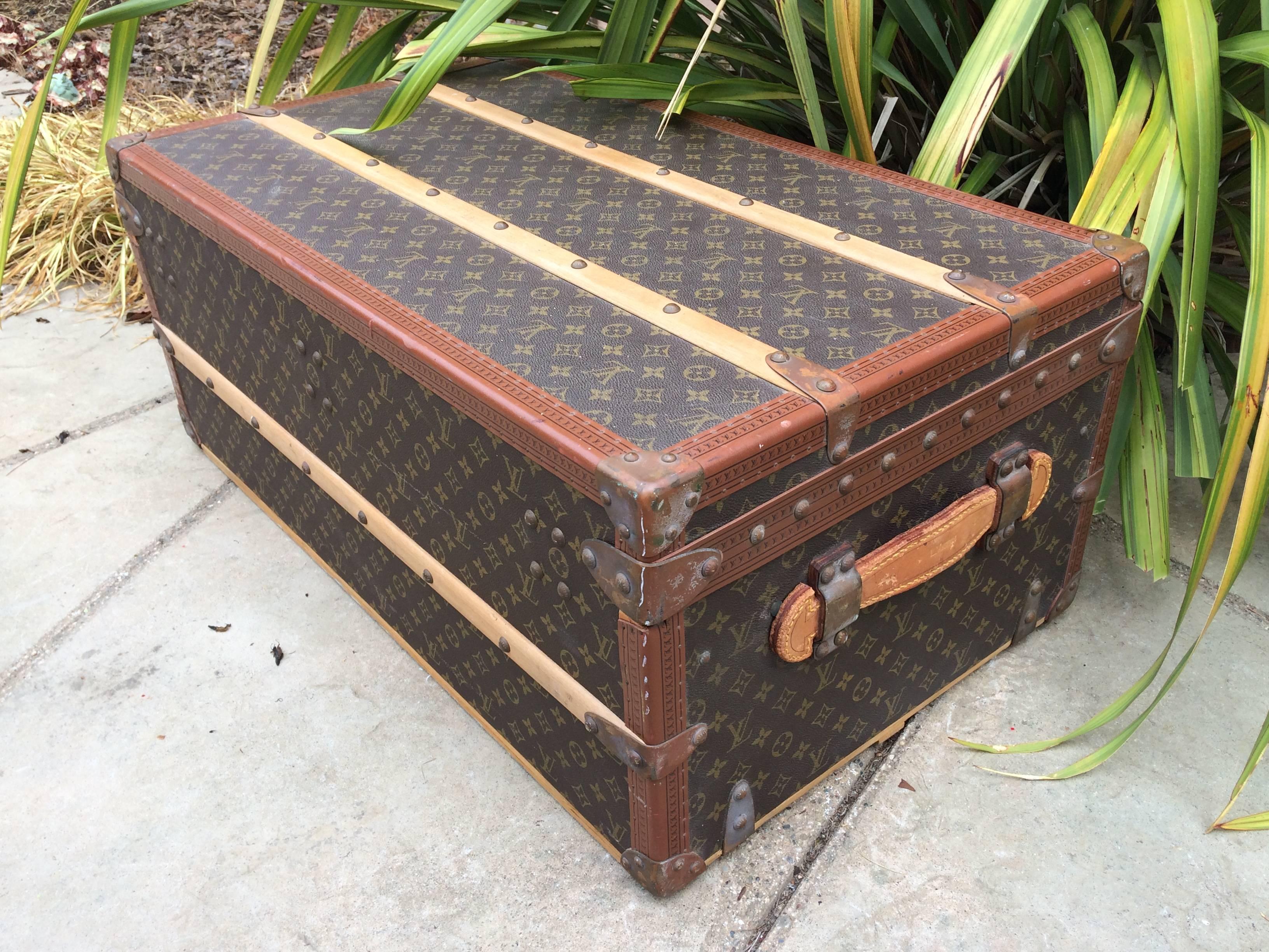 Louis Vuitton Antique Monogram Cabin Steamer Trunk Goyard Purse bag suitcase  For Sale 1
