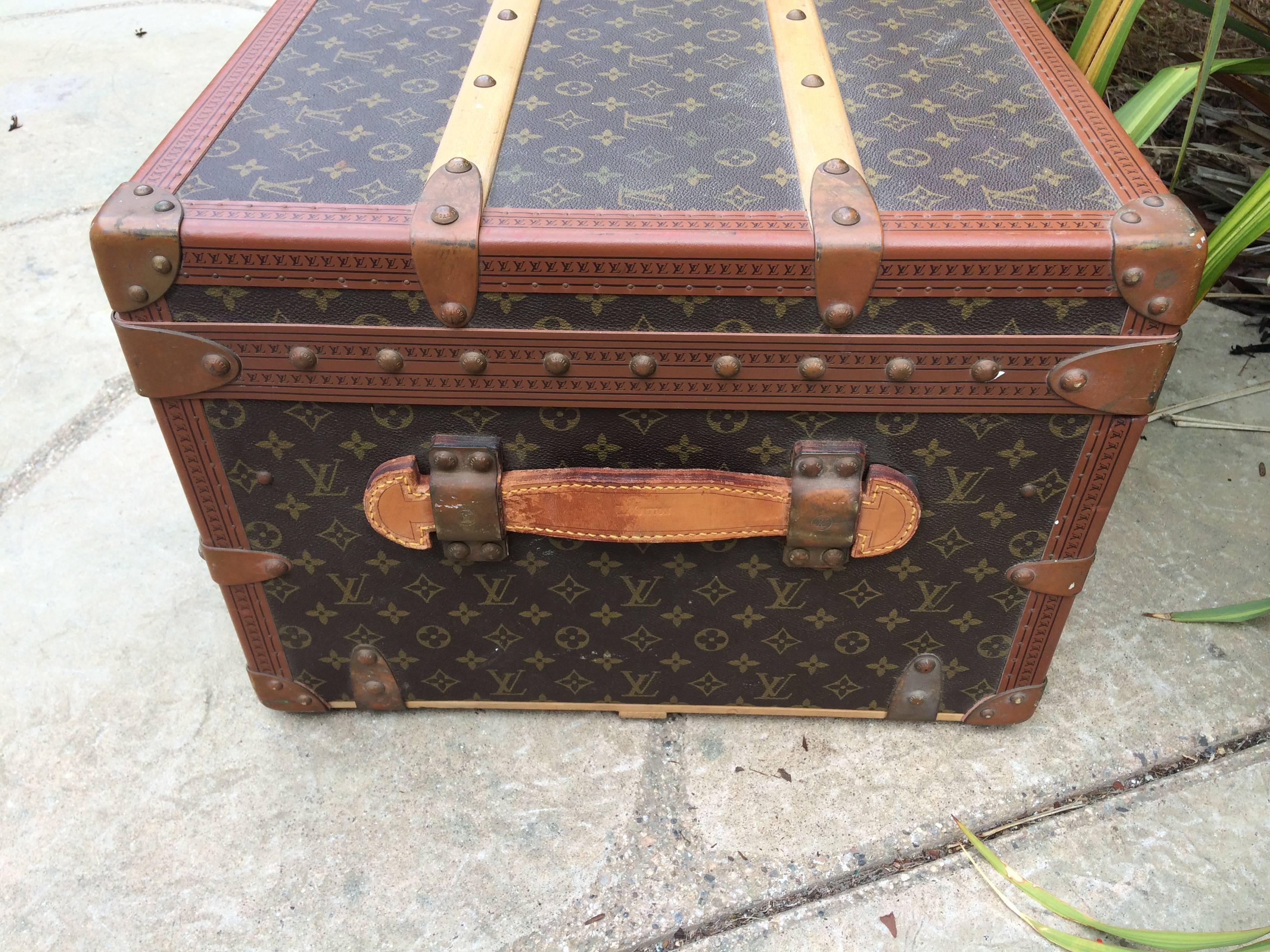 20th Century Louis Vuitton Antique Monogram Cabin Steamer Trunk Goyard Purse bag suitcase  For Sale