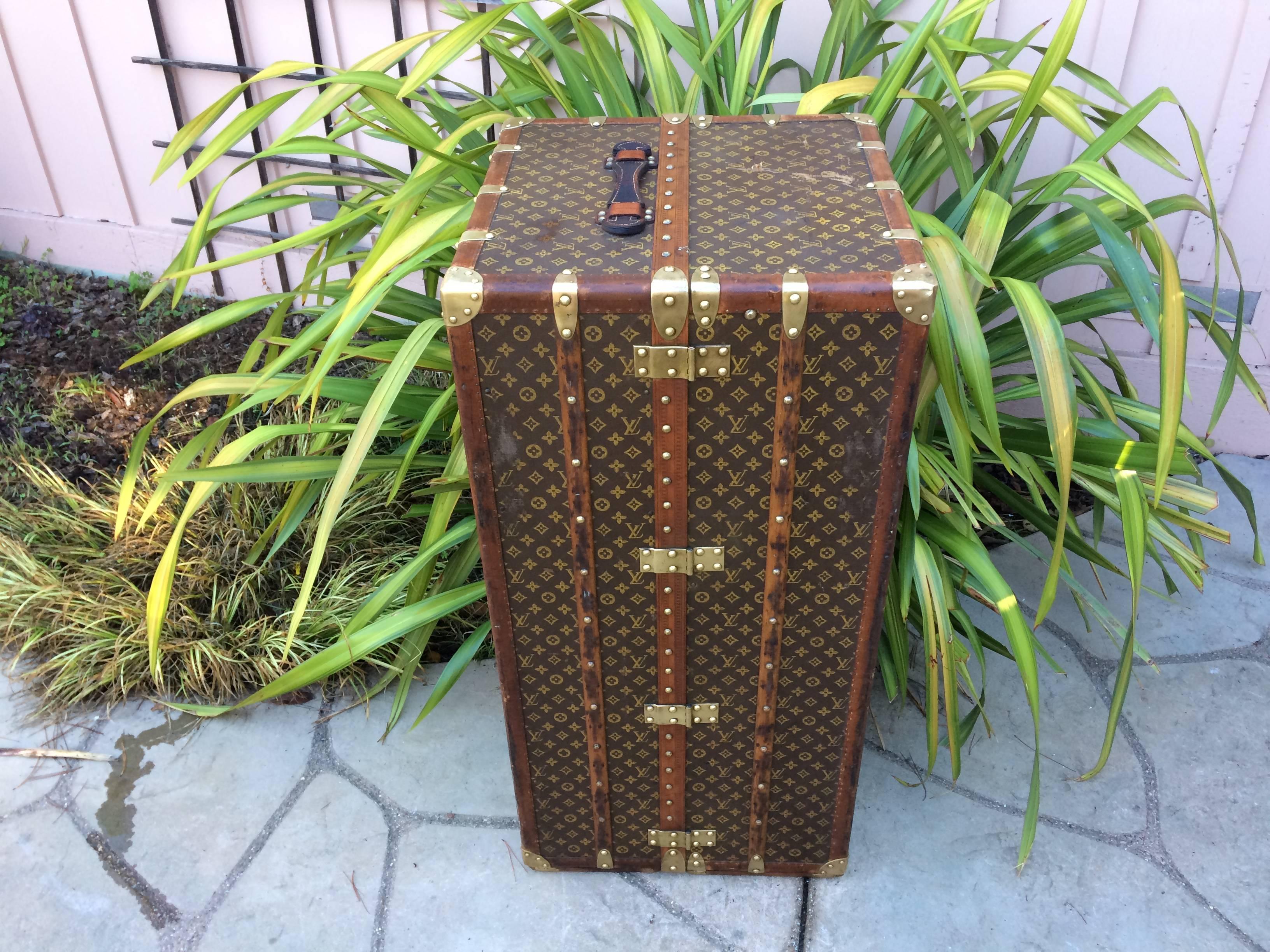 Antique Louis Vuitton monogram wardrobe steamer trunk in pristine condition. Please see pictures for details.