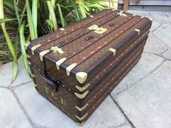 Antique Louis Vuitton Ideal Steamer Wardrobe Travel Trunk Suitcase Purse Goyard