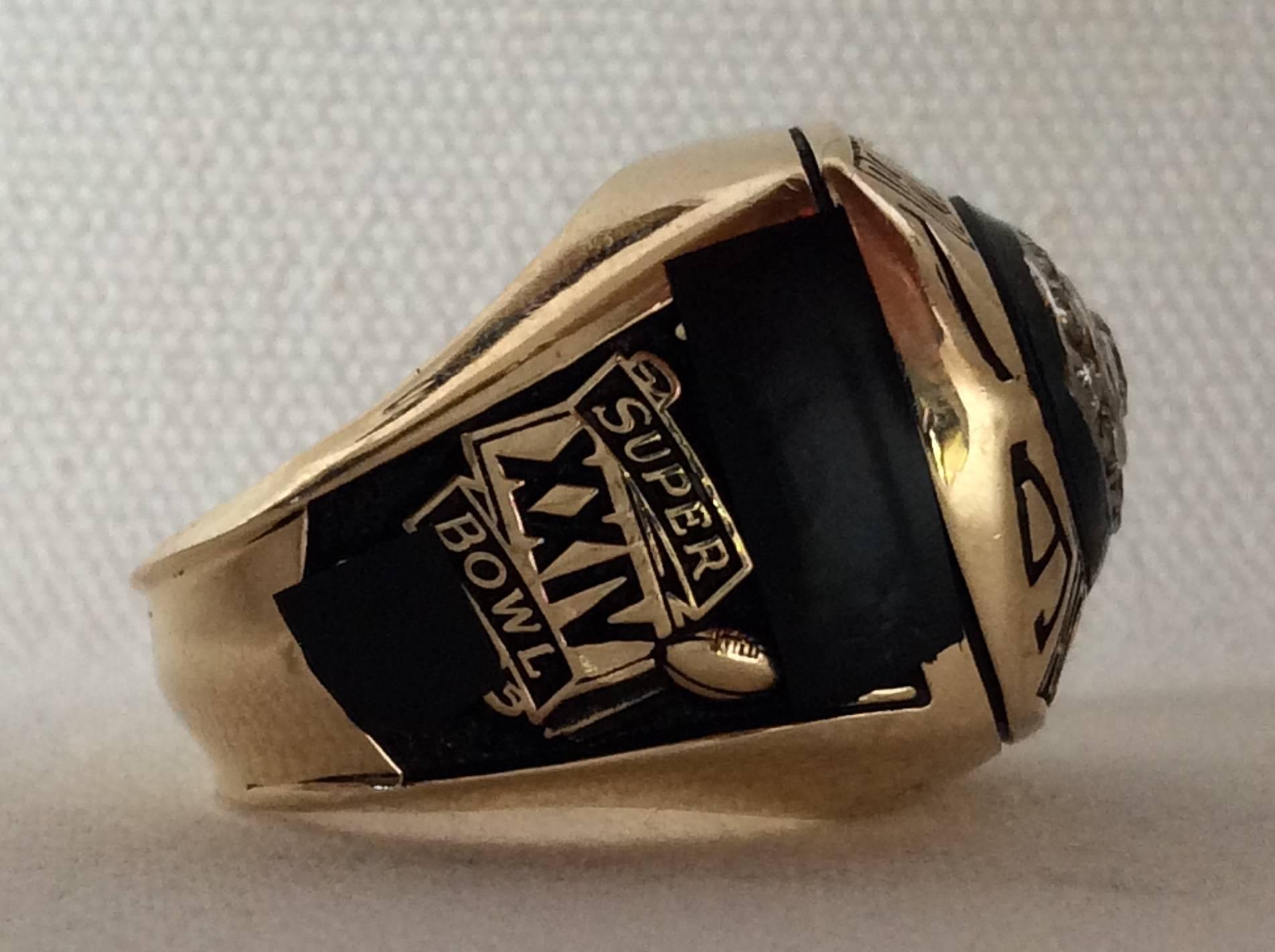1989 Denver Broncos AFC Championship Super Bowl Players Ring, Gold Diamonds NFL In Good Condition For Sale In Carmel-by-the-sea, CA