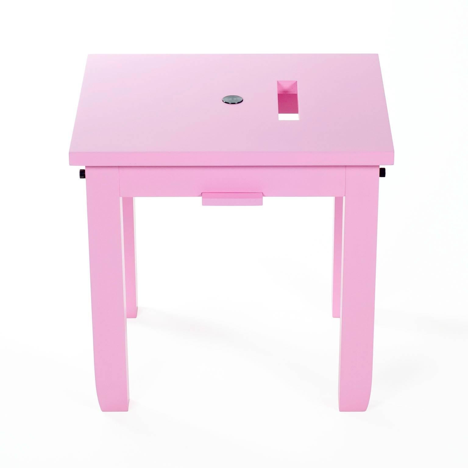 Modern Contemporary Pussyhat Pink Benchlet Stool or Bench Made in Brooklyn in Stock For Sale