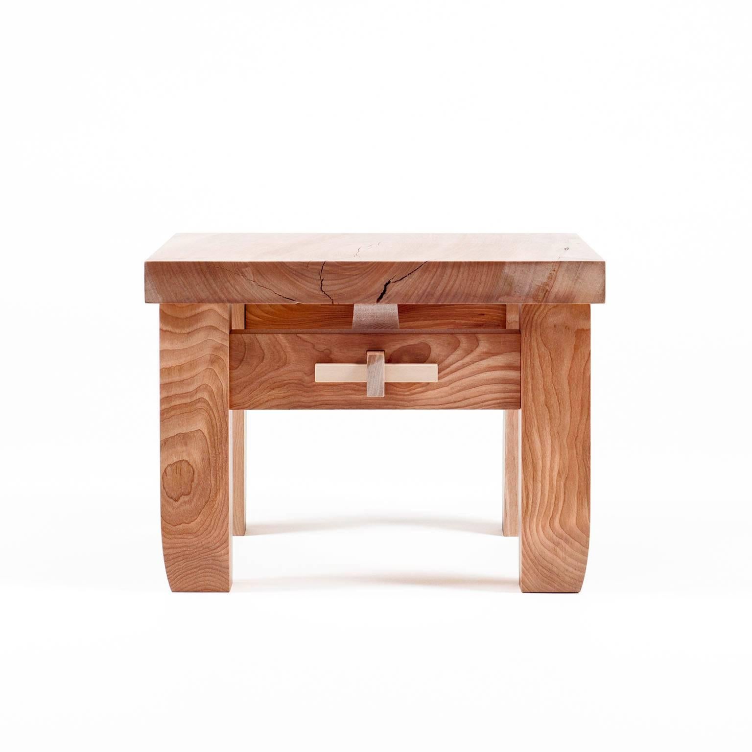 Modern Contemporary Black Birch Hardwood Low Prayer Stool Set Made in Brooklyn in Stock For Sale
