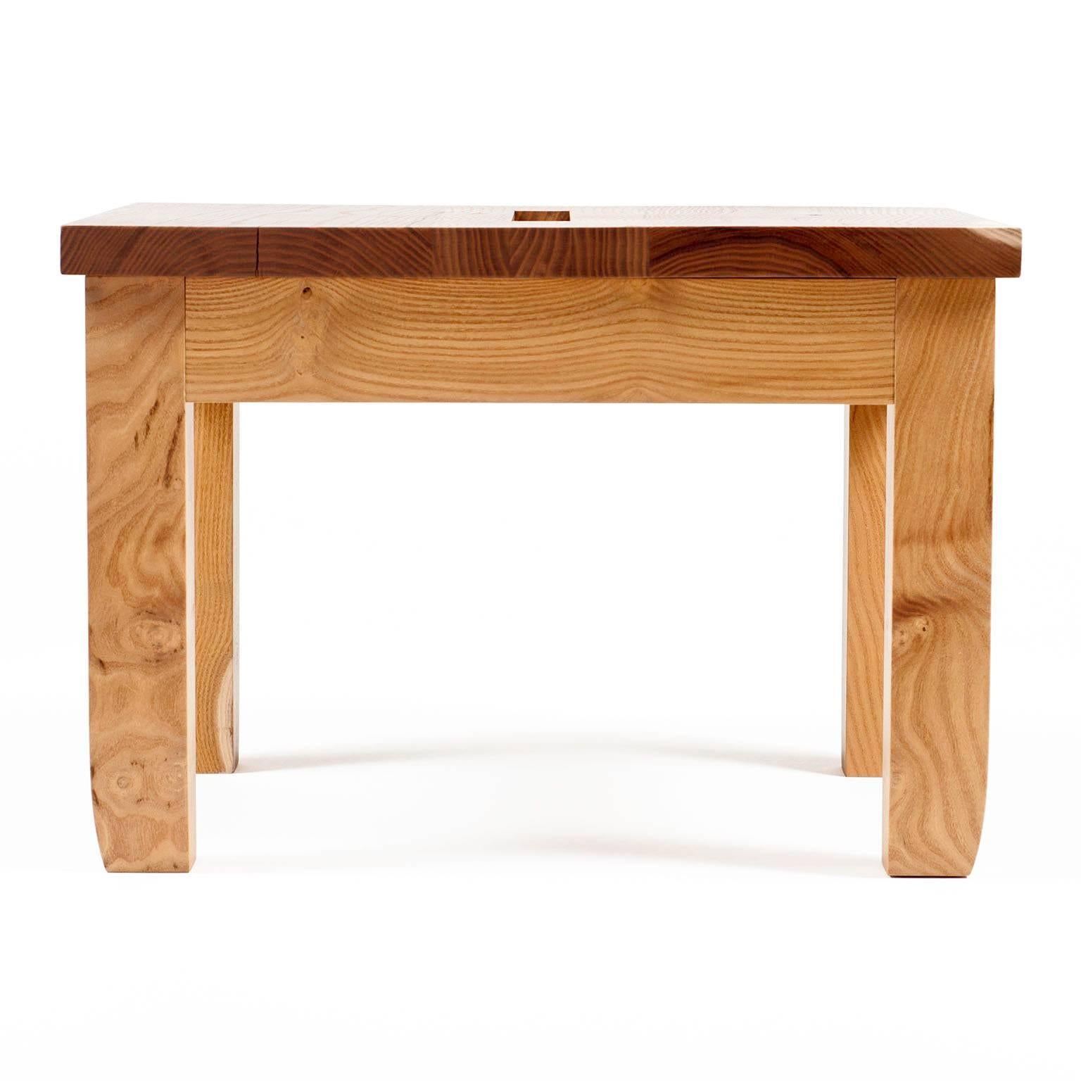 American Contemporary Hardwood Mulberry Low Prayer Stool Made in Brooklyn in Stock For Sale