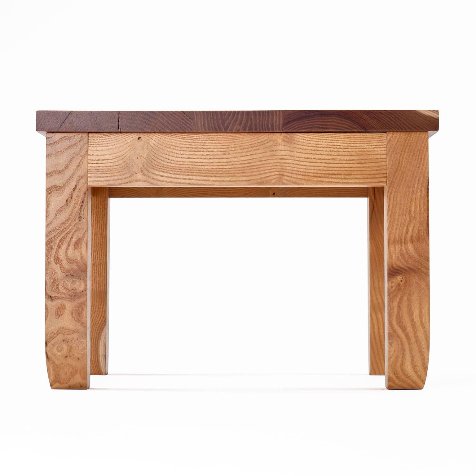 Modern Contemporary Hardwood Mulberry Low Prayer Stool Made in Brooklyn in Stock For Sale