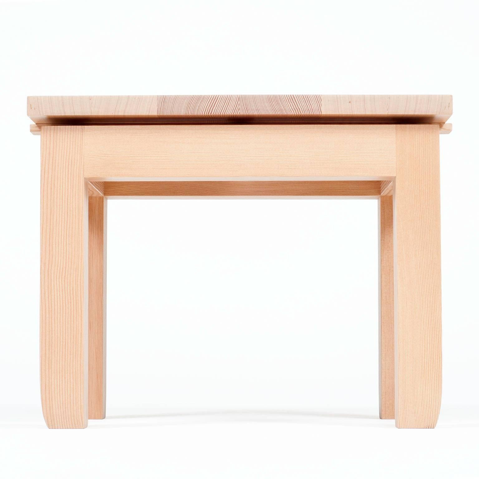 Prayer stool 012
clear Douglas Fir
Measures: 12 x 18 x 14 high
Water-based outdoor safe conversion varnish finish,
2017.

As always-one step up towards reaching your inner goals or your upper shelves. The perfect front hall shoe bench, plant