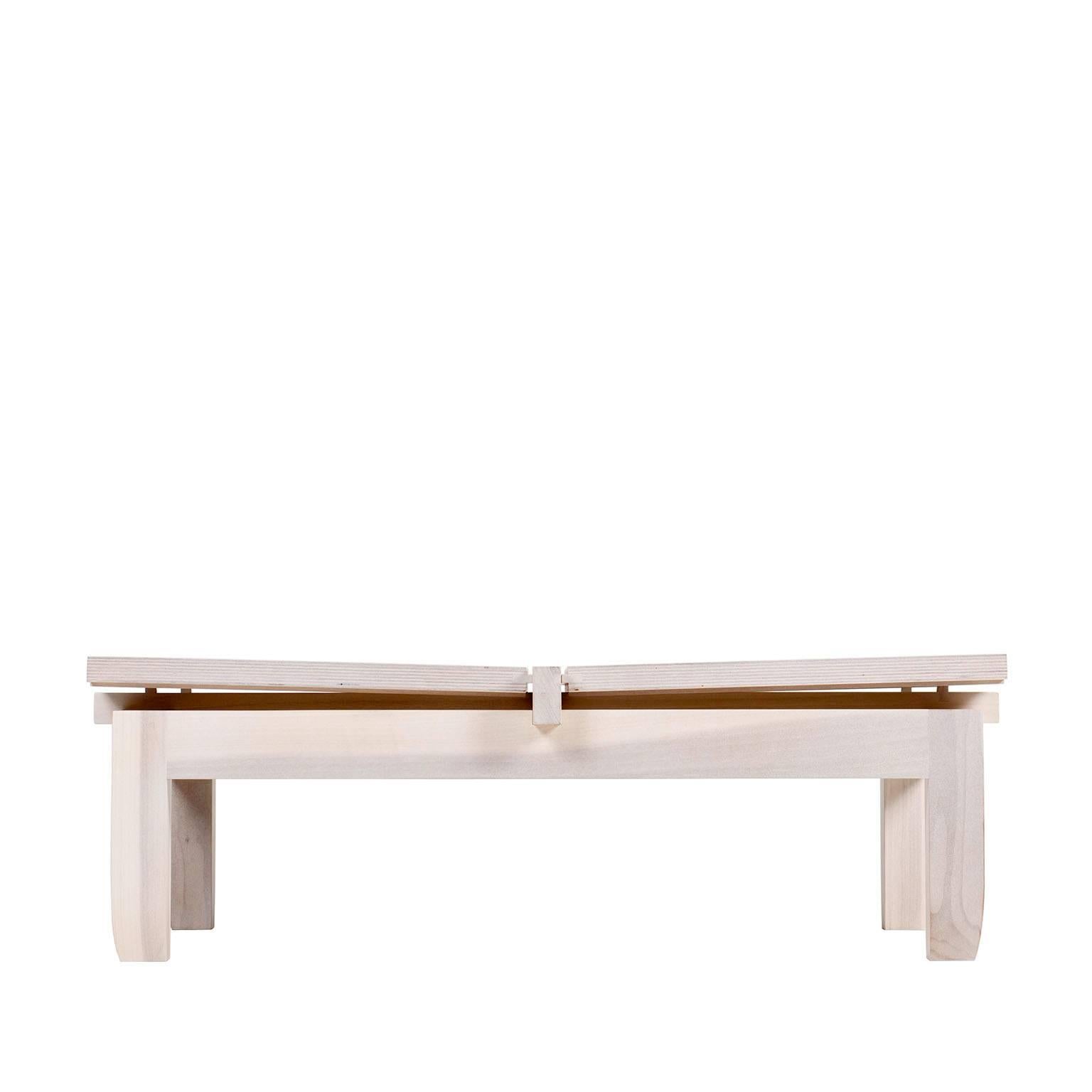 Modern Contemporary Low Coffee Table with Removable Tea Trays Made in Brooklyn in Stock For Sale