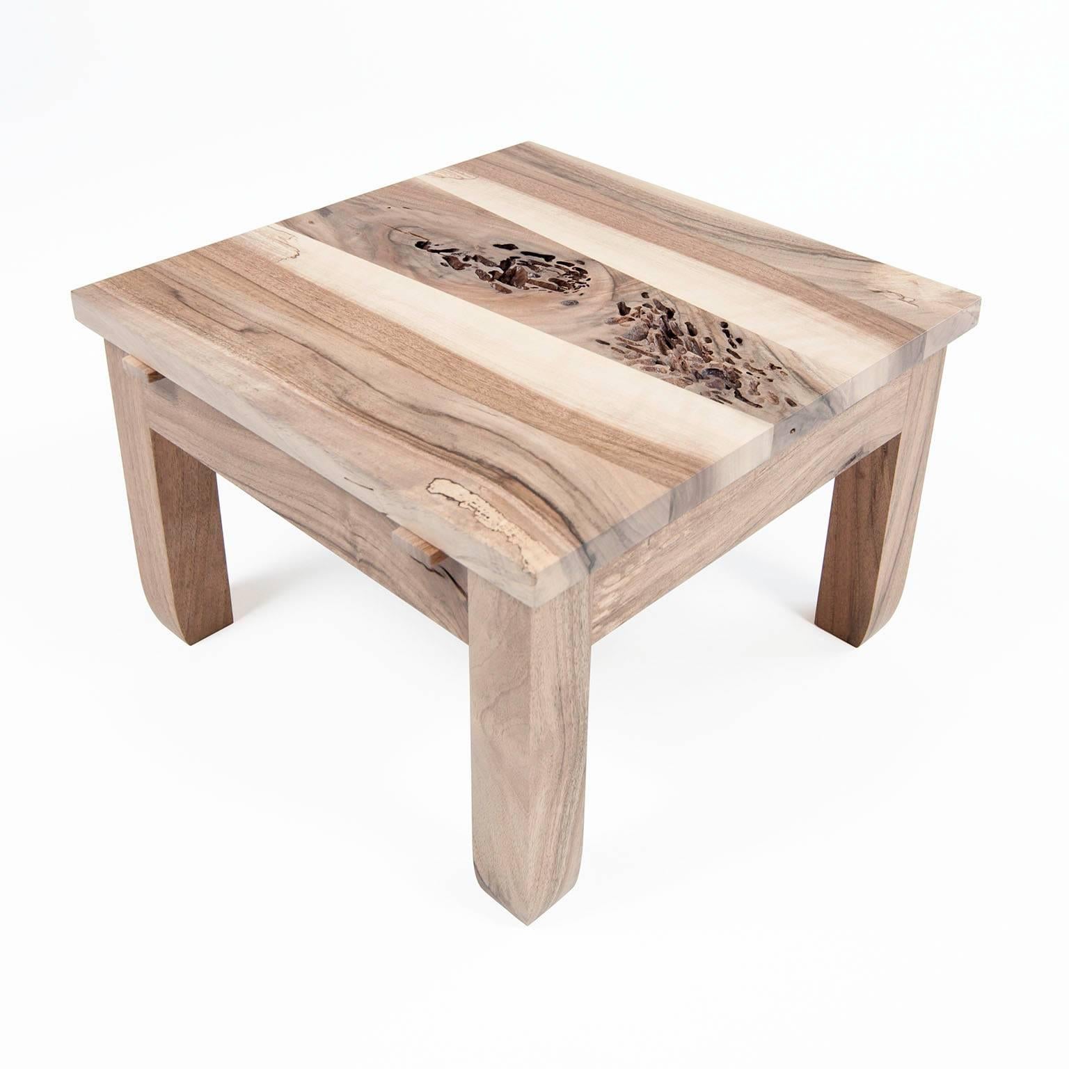 Contemporary English Walnut Hardwood Low Prayer Stools Made in Brooklyn in Stock For Sale 2
