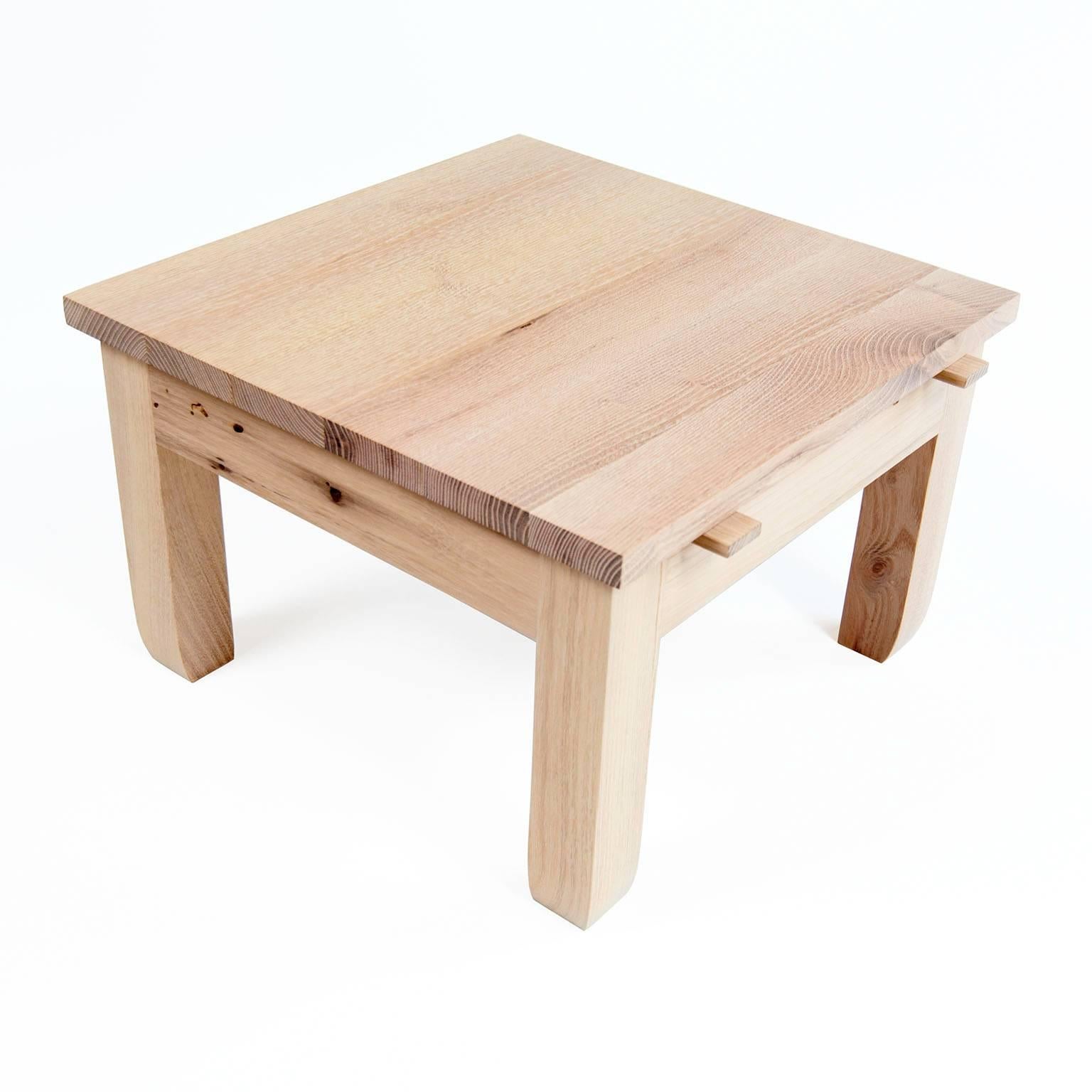 Modern Contemporary Hardwood Black Locust Outdoor Low Prayer Stool Made in Brooklyn For Sale