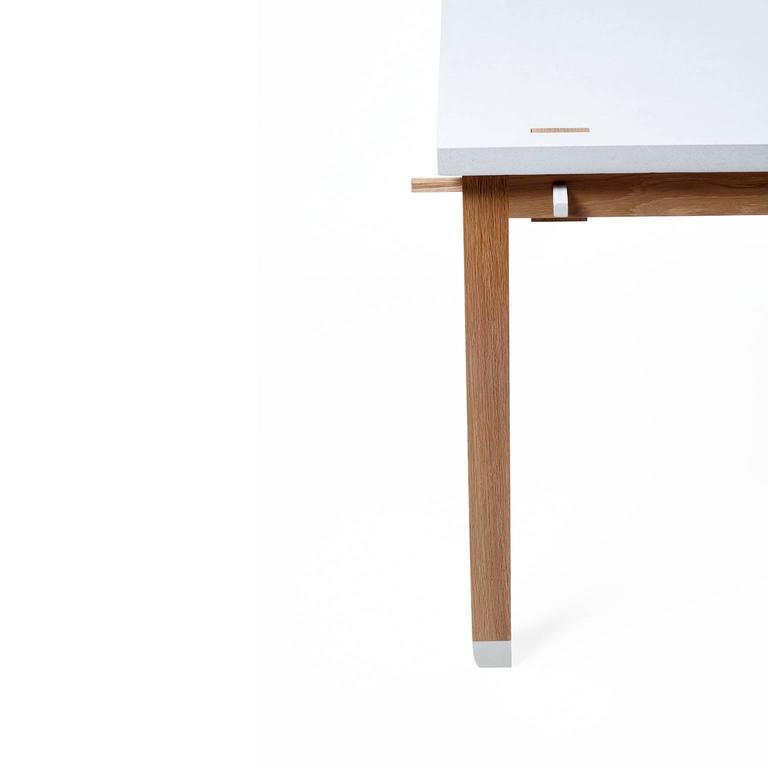 Contemporary Concrete and White Oak Outdoor Garden Dining Table by