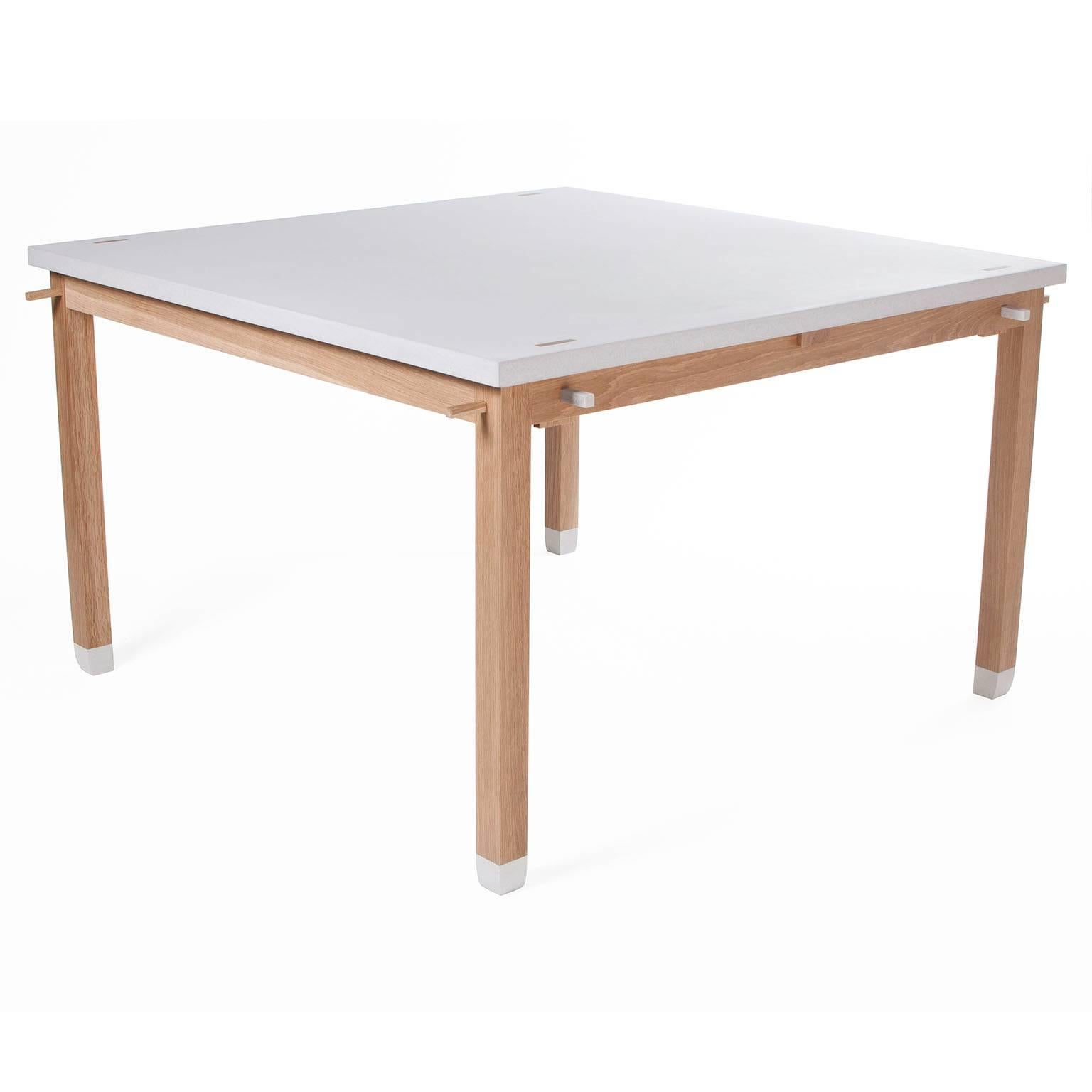 modern white oak dining table
