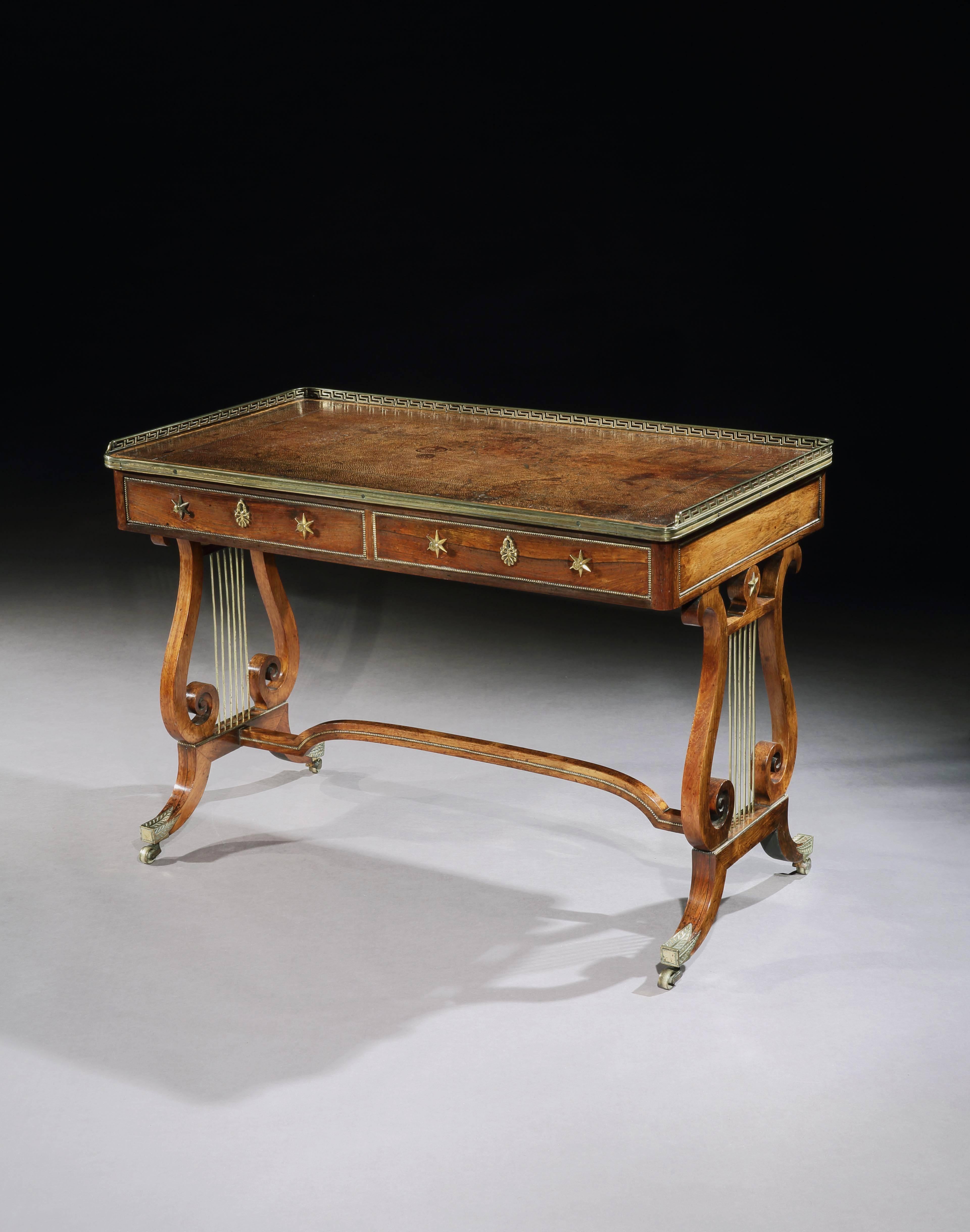 English George III Regency Writing Table, Attributed to John Mclean