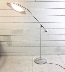 1950's Stilux Chrome Floor Lamp with Grey Acrylic Shade on Marble Base