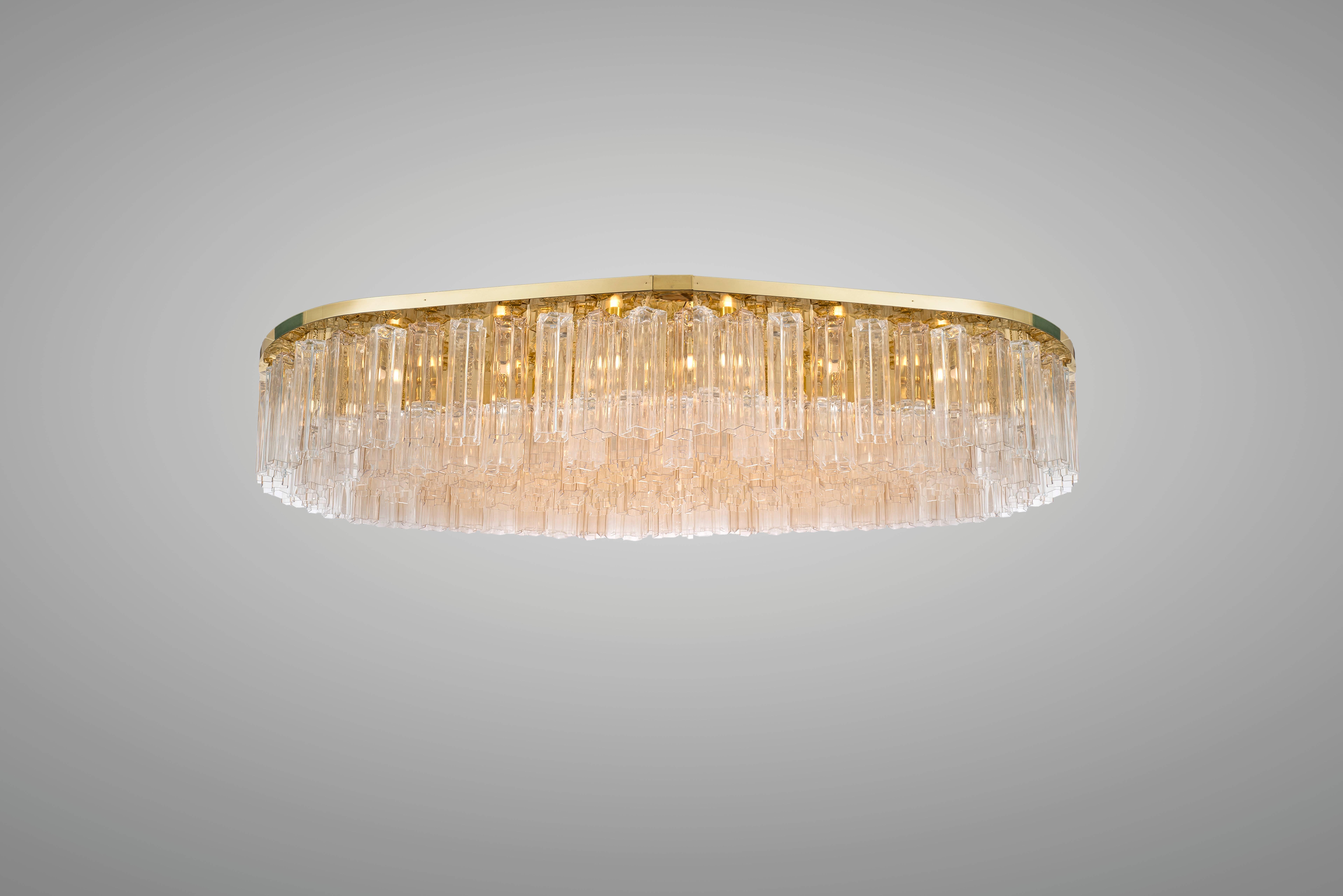 Extra Long and Modulable Tronchi Chandelier, in Murano Glass, circa 1970 In Good Condition In Brussels, BE