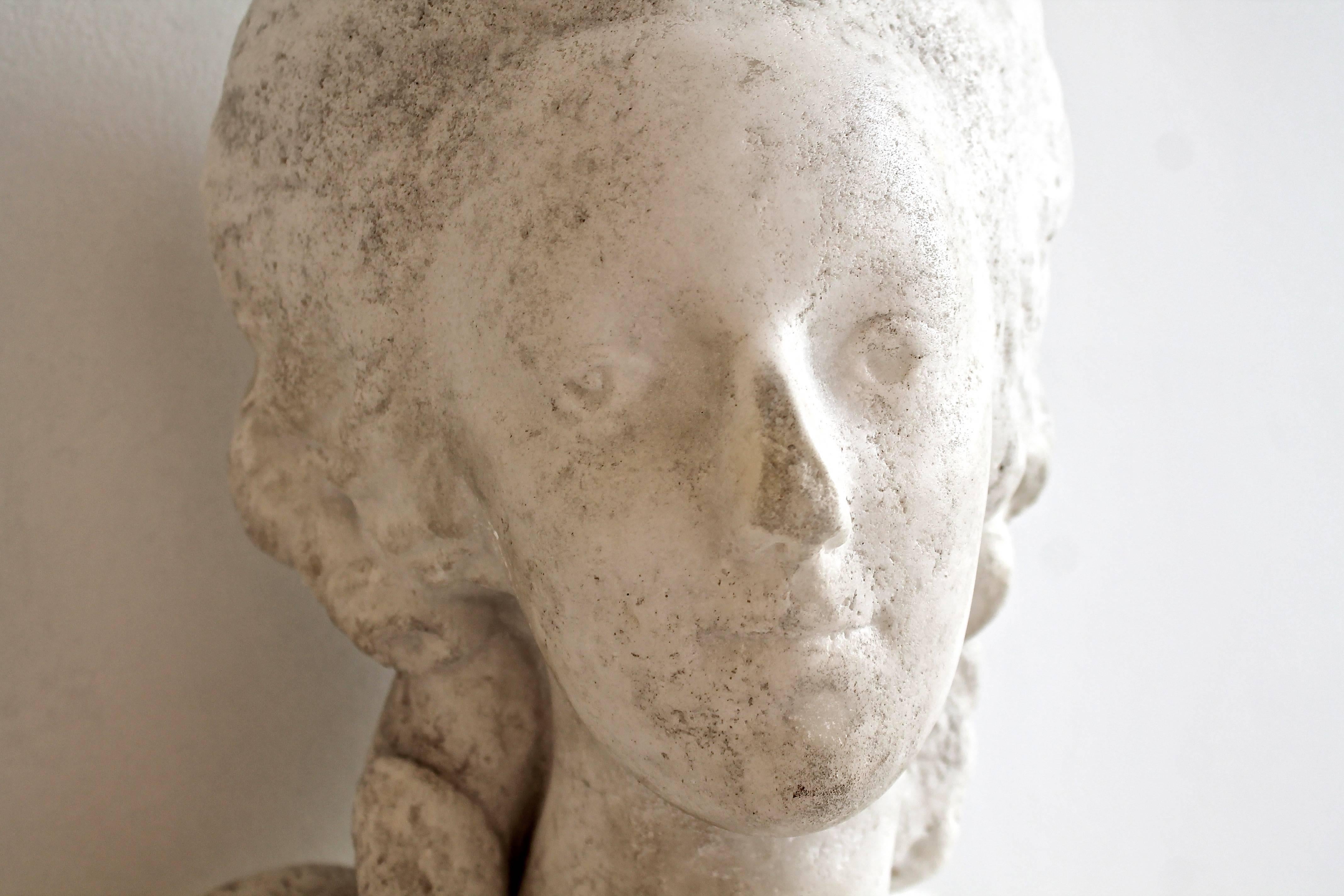French 18th Century White Marble Bust of Queen Marie-Antoinette For Sale