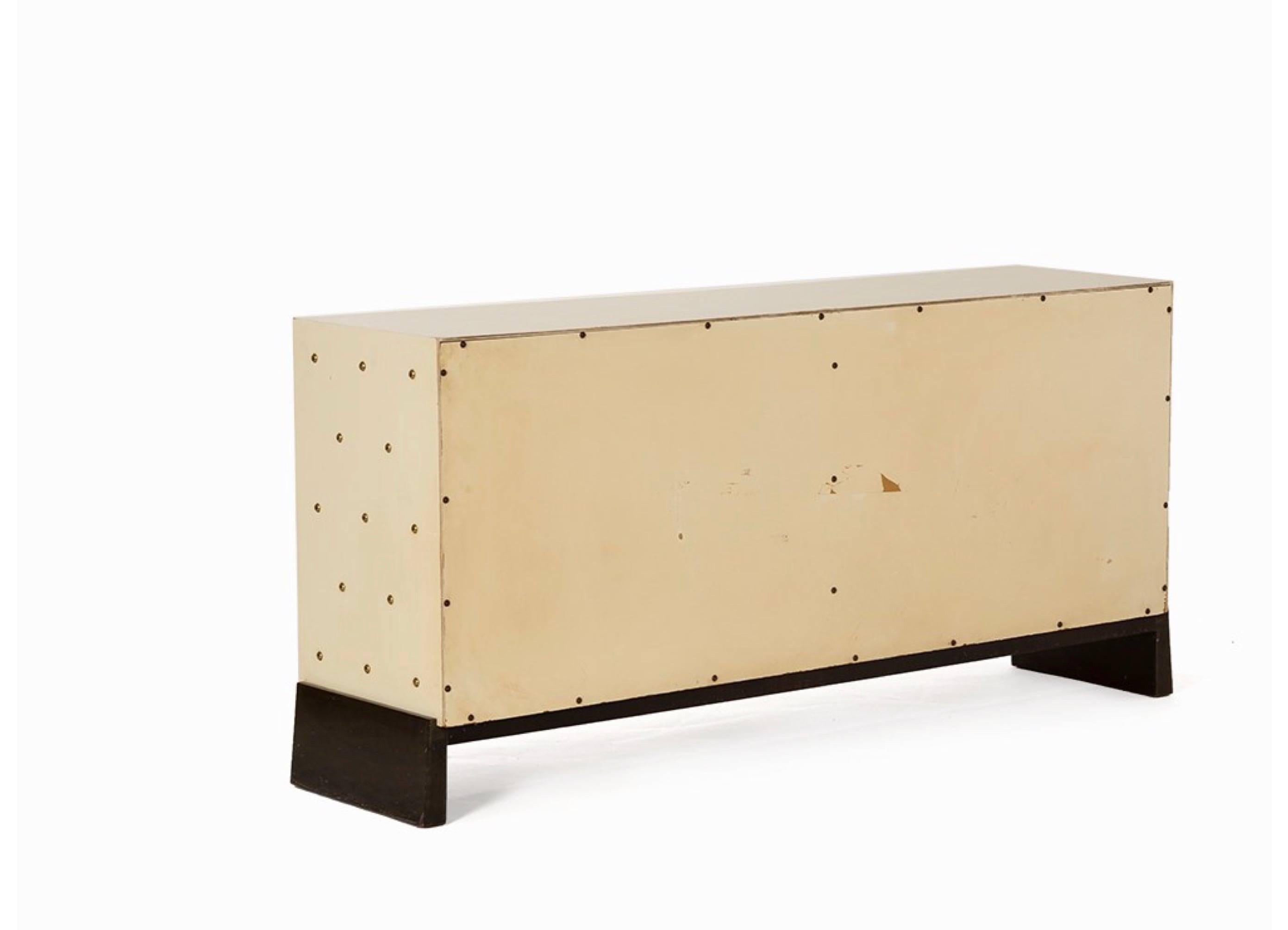 Mid-20th Century Tommi Parzinger Studded White Sideboard, circa 1950