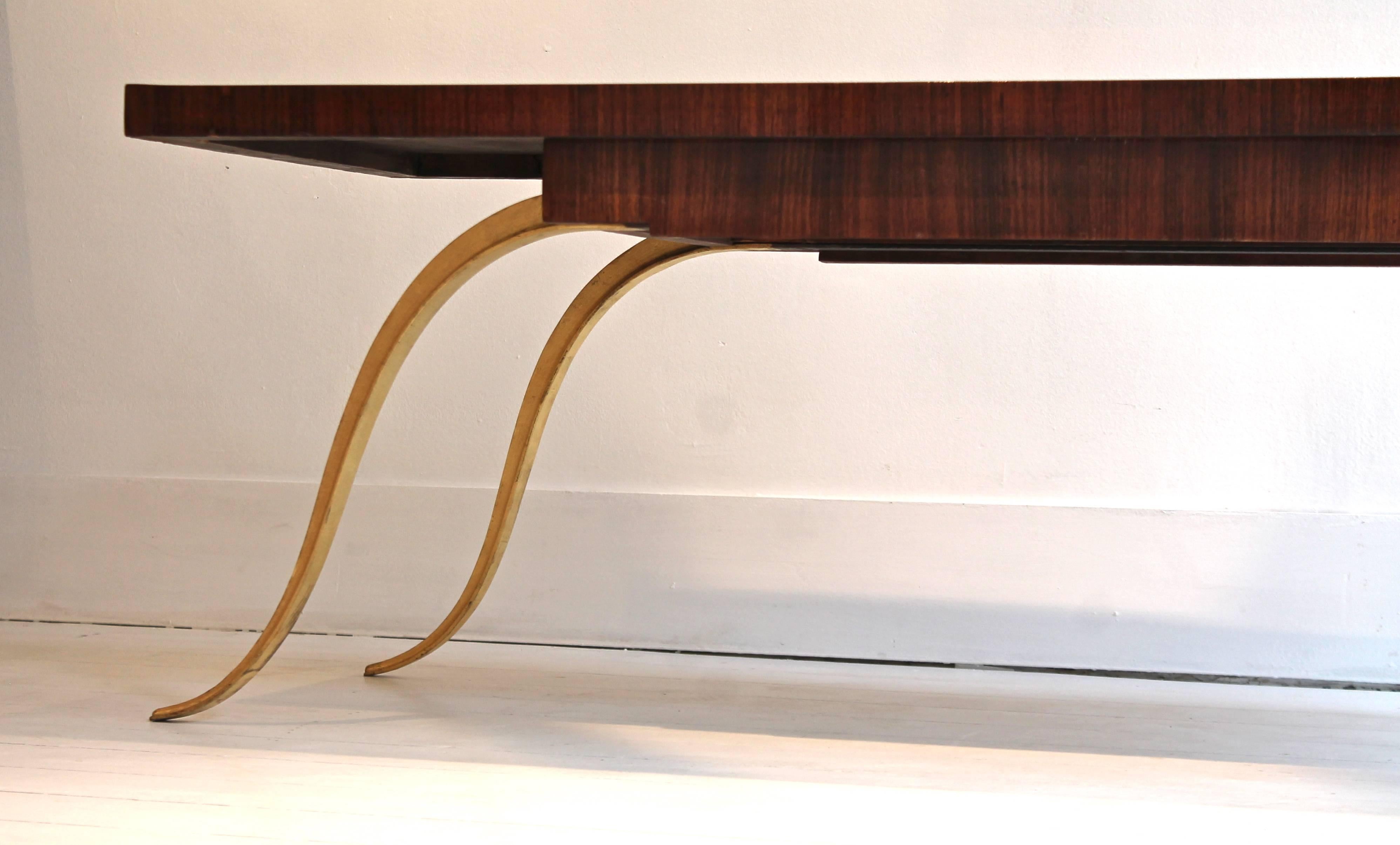 Mid-20th Century 1930s French Art Deco Coffee Table, in Rosewood and Bone Marquetry