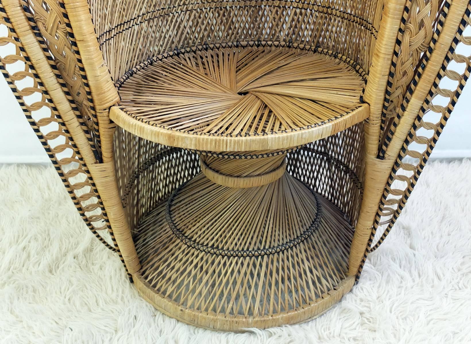 Organic Modern Iconic 1970s Emmanuelle Rattan Throne