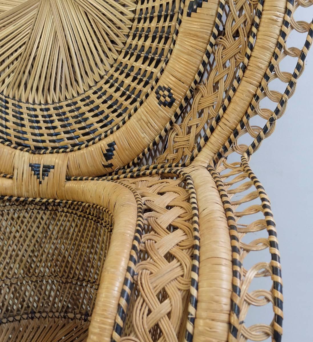 French Iconic 1970s Emmanuelle Rattan Throne