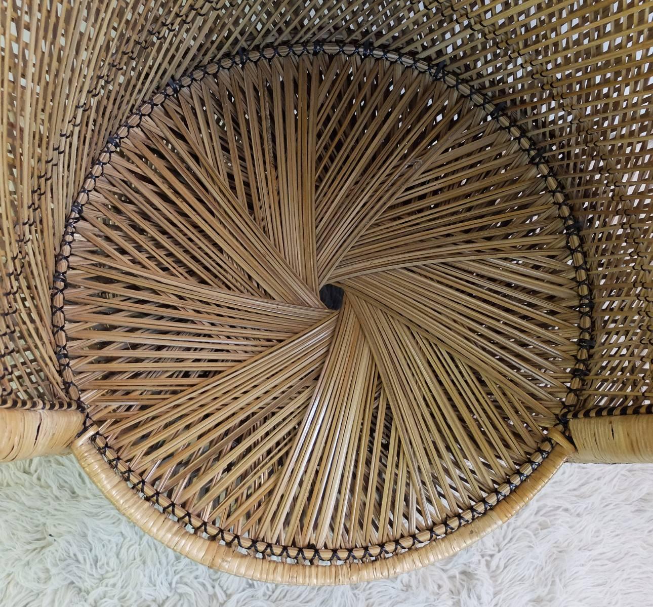Late 20th Century Iconic 1970s Emmanuelle Rattan Throne