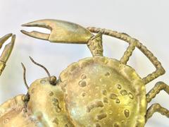 Pair of Brass "Crab" Wall Lamps Signed P. Mas-Rossi